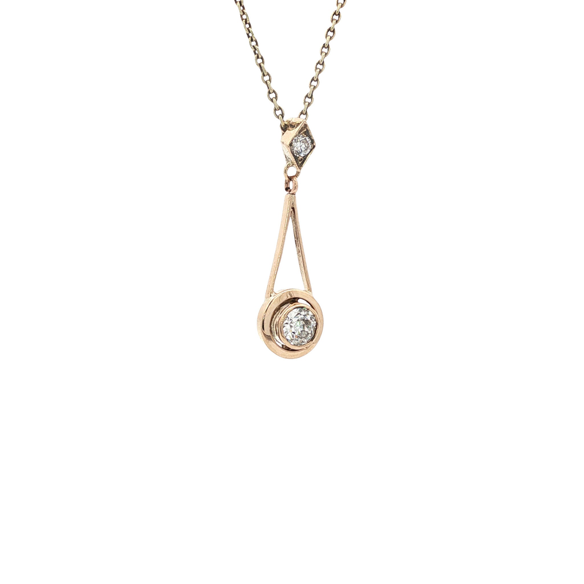 Vintage hanger met diamant 12 kt