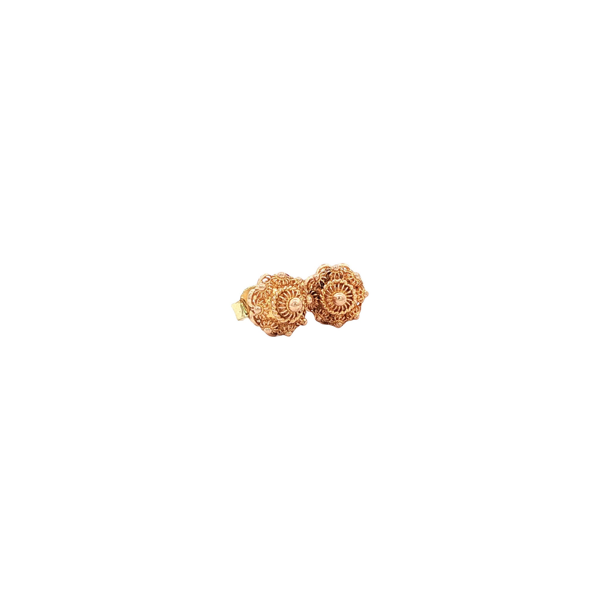 Gouden Zeeuwse knop oorstekers 14 kt