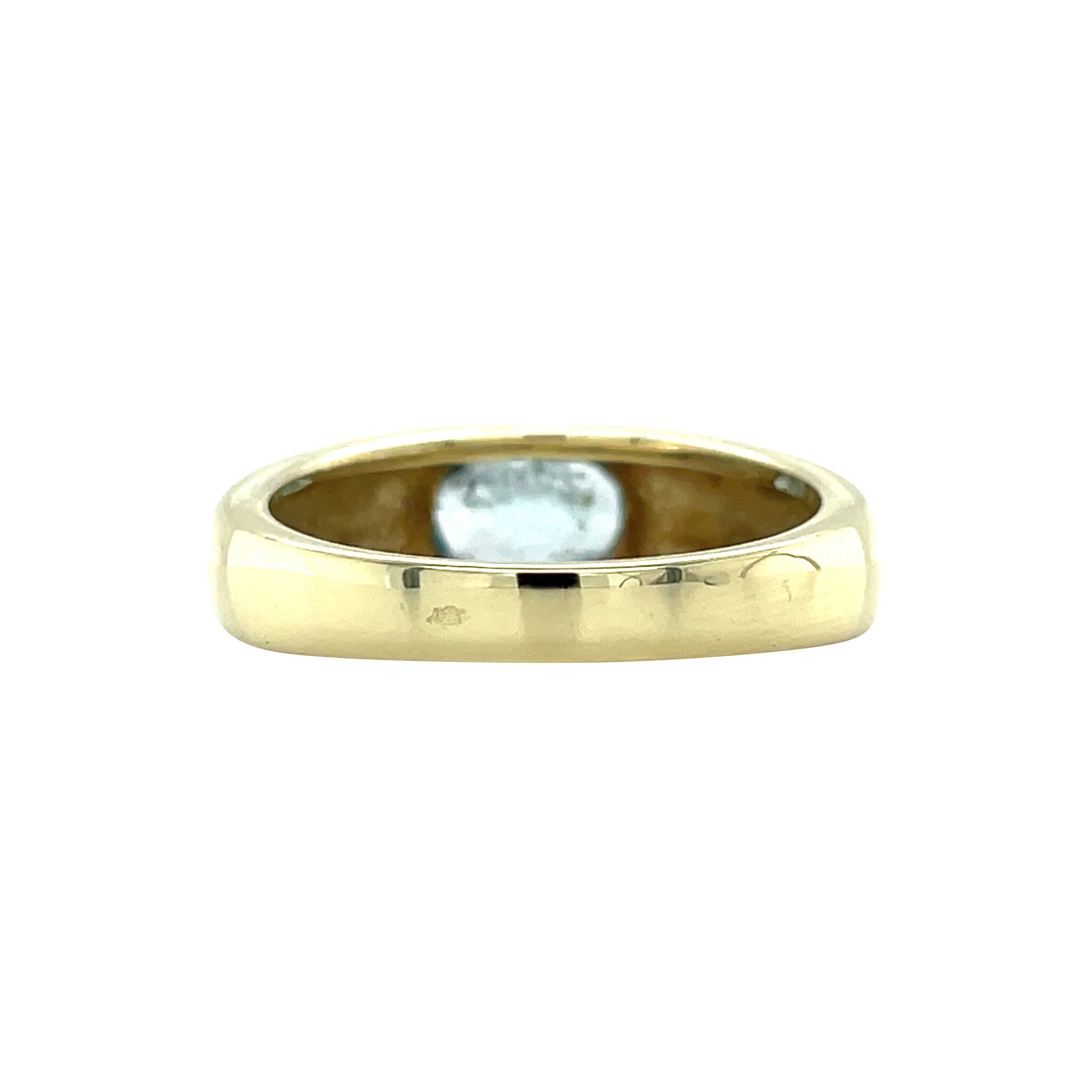 Gouden vintage ring met topaas 14 kt