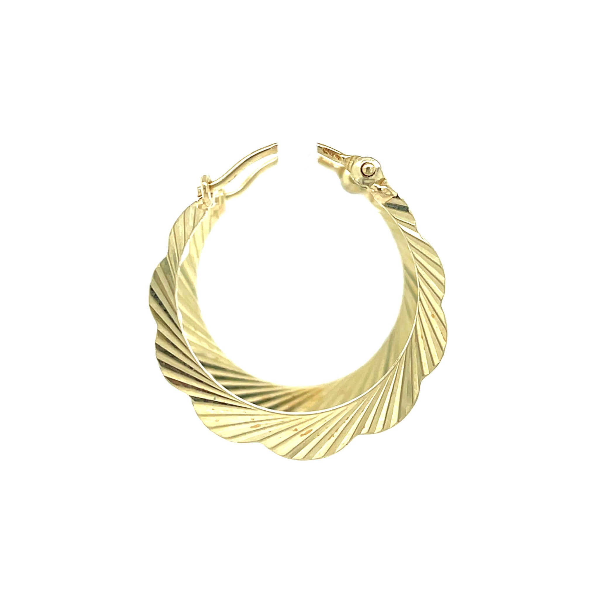 Gouden vintage fantasie oorringen 14 krt