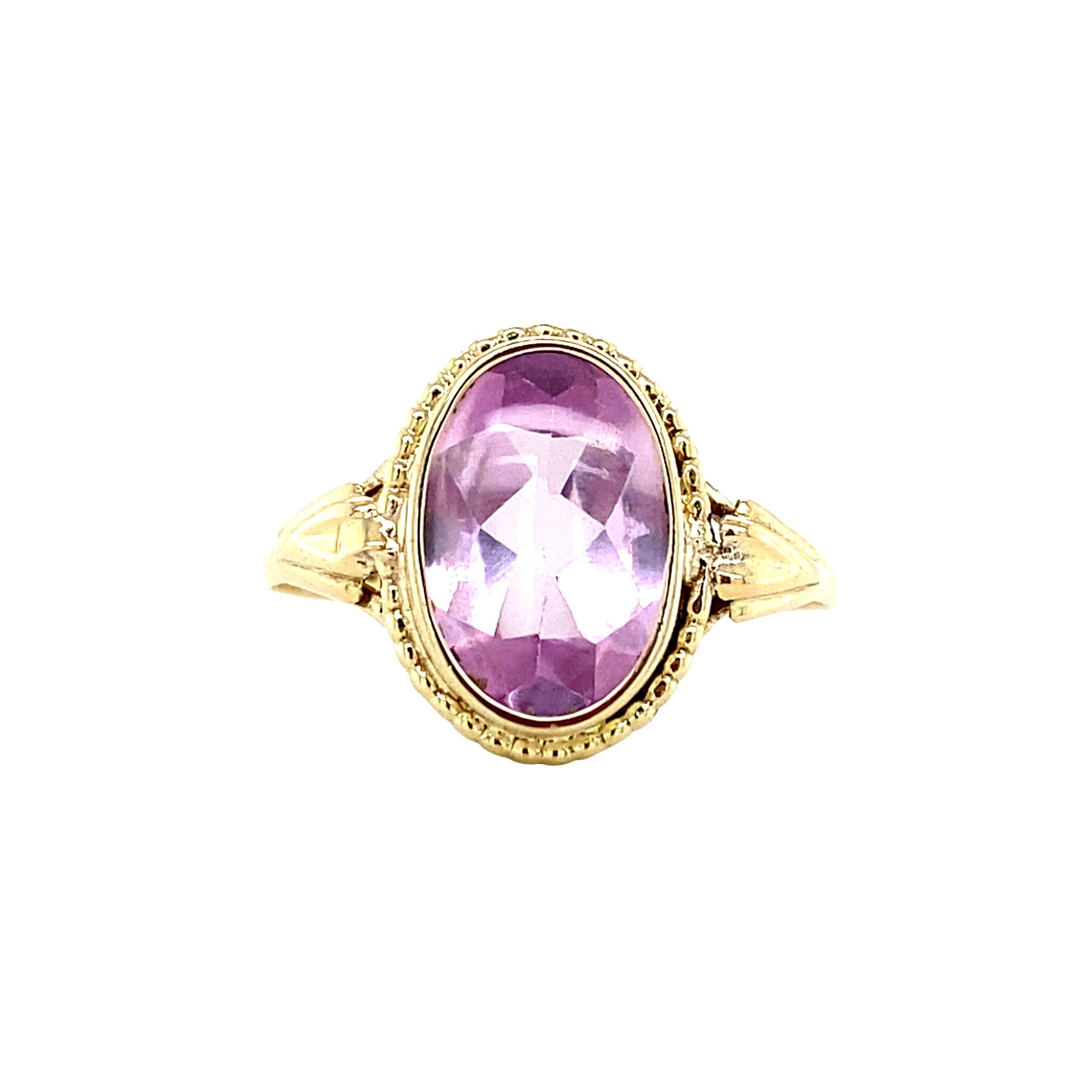 14 kt gold ring with pink sapphire
