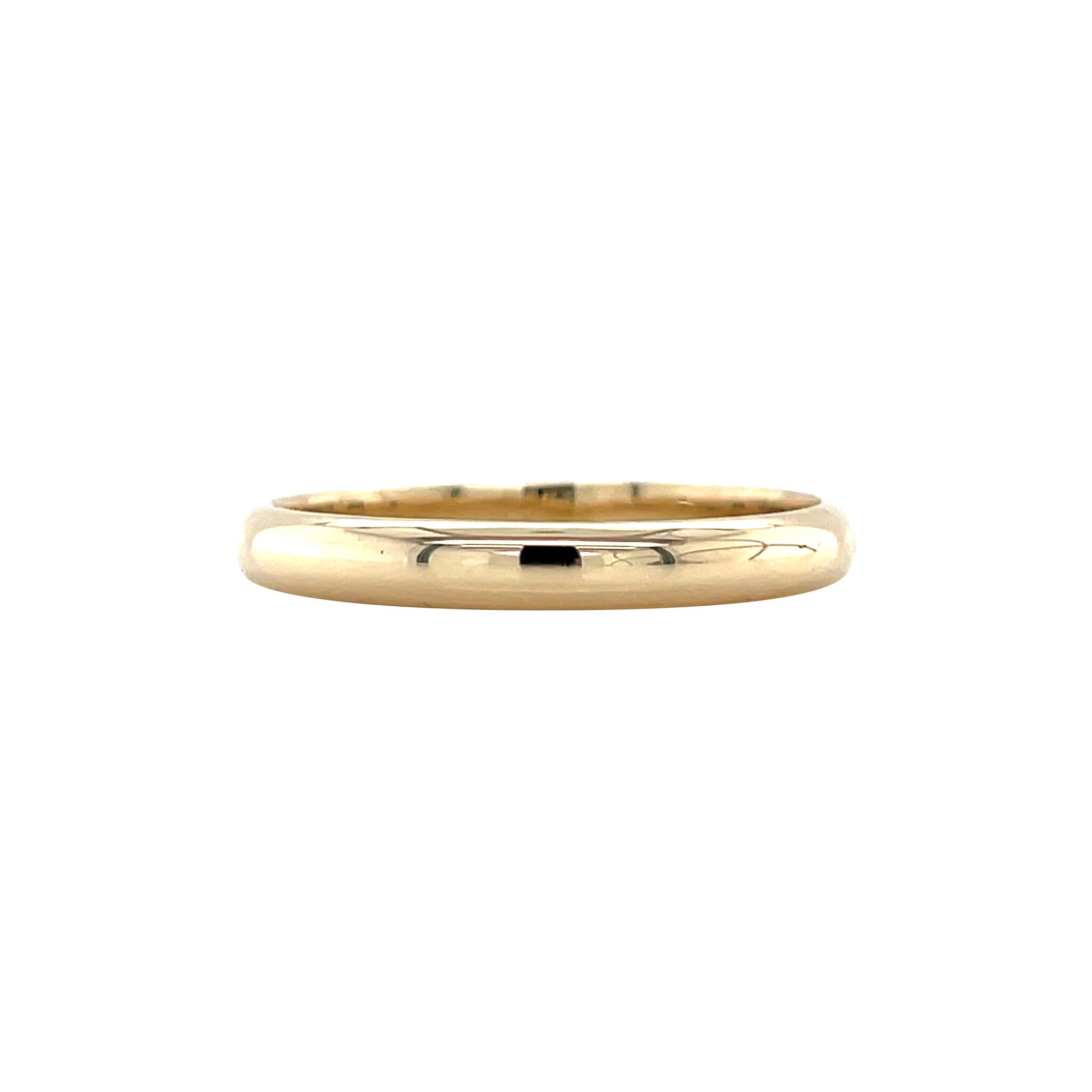 Gouden gladde vintage trouw ring 14 kt