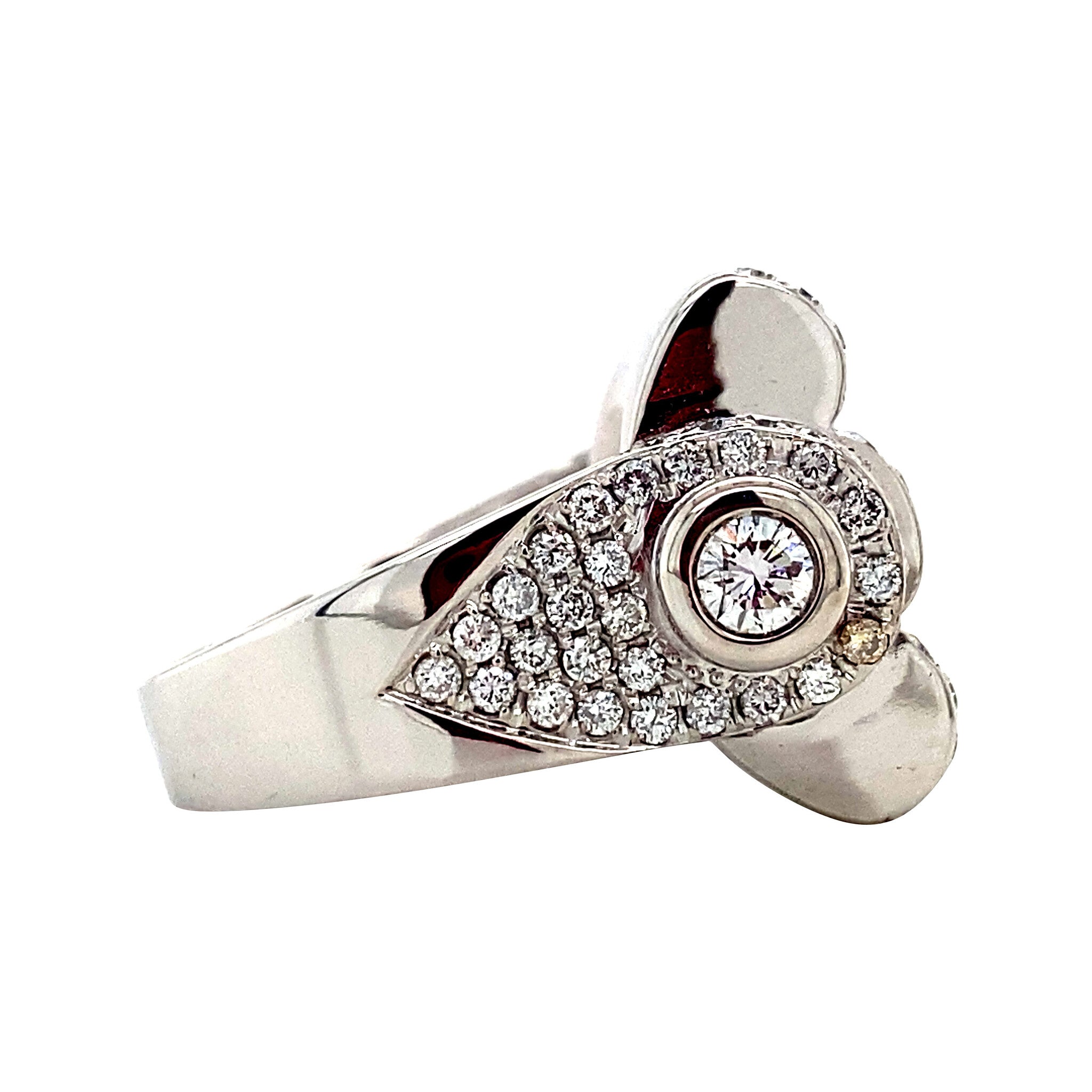 Witgouden ring met diamant 18 krt