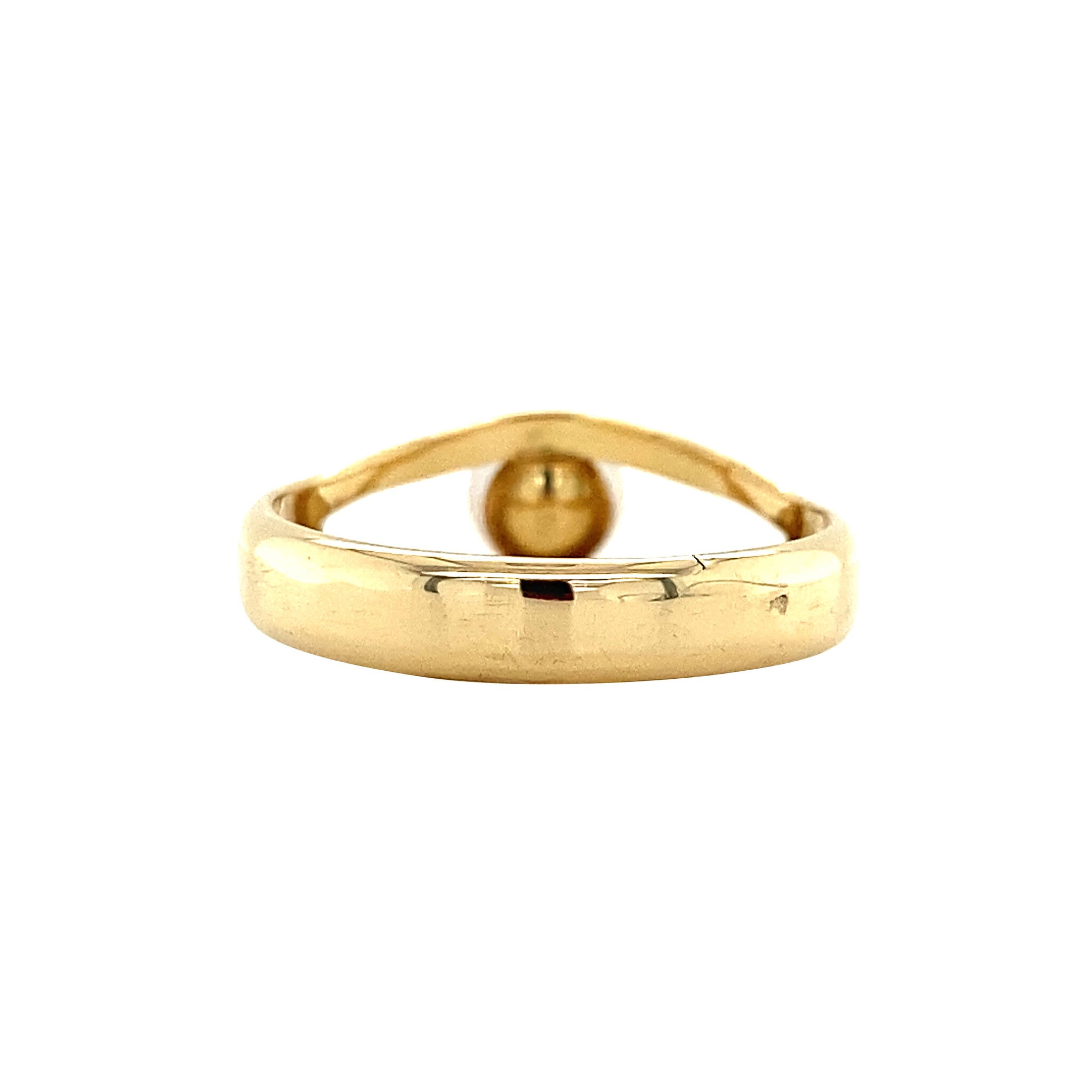 Gouden ring met parel 14 krt