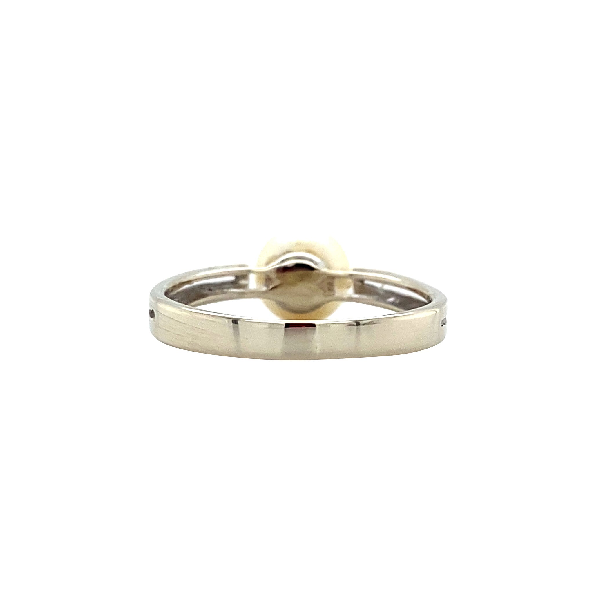 Vintage white gold ring with pearl, 14 kt