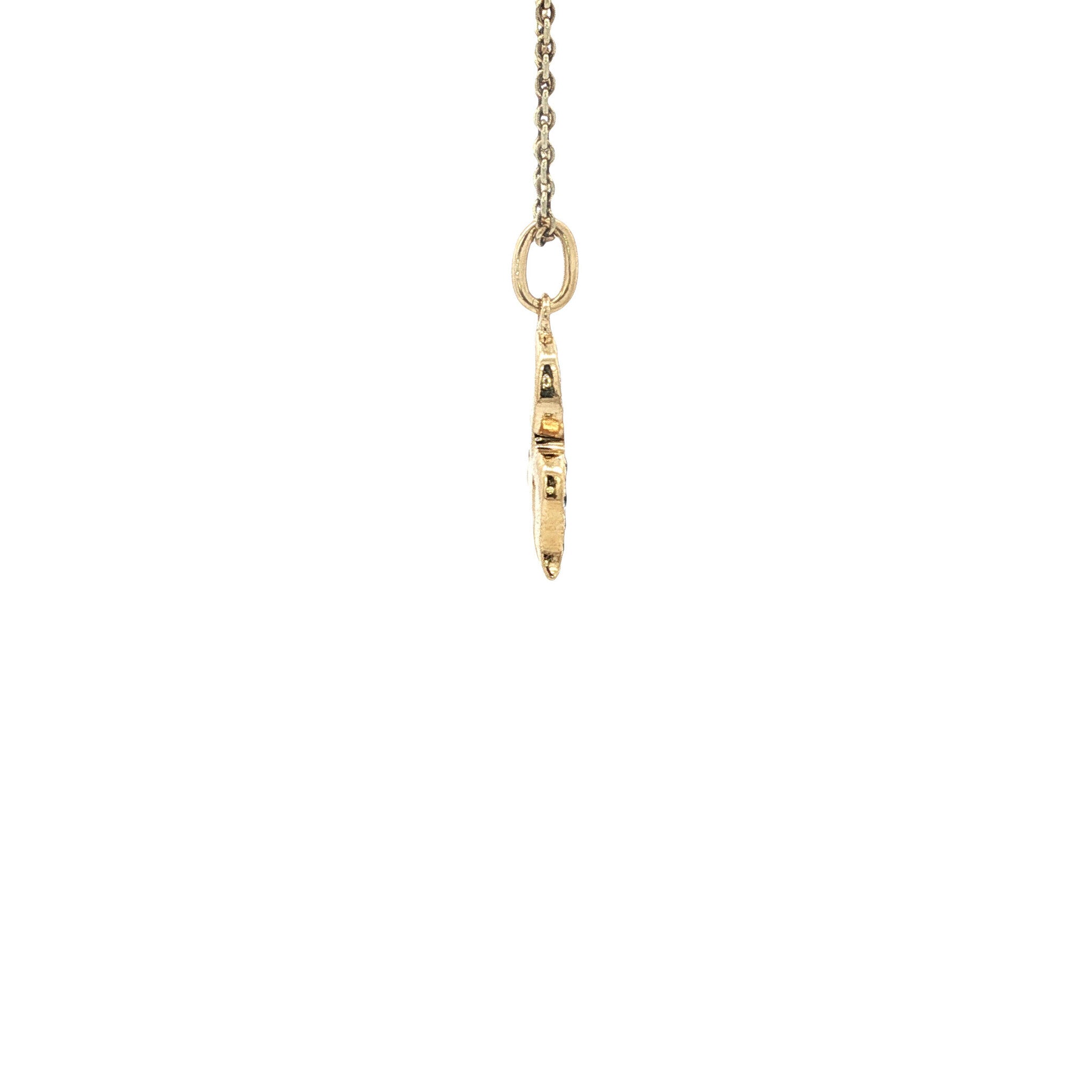 Gouden Ciondolo Polpo hanger met saffier 18 kt