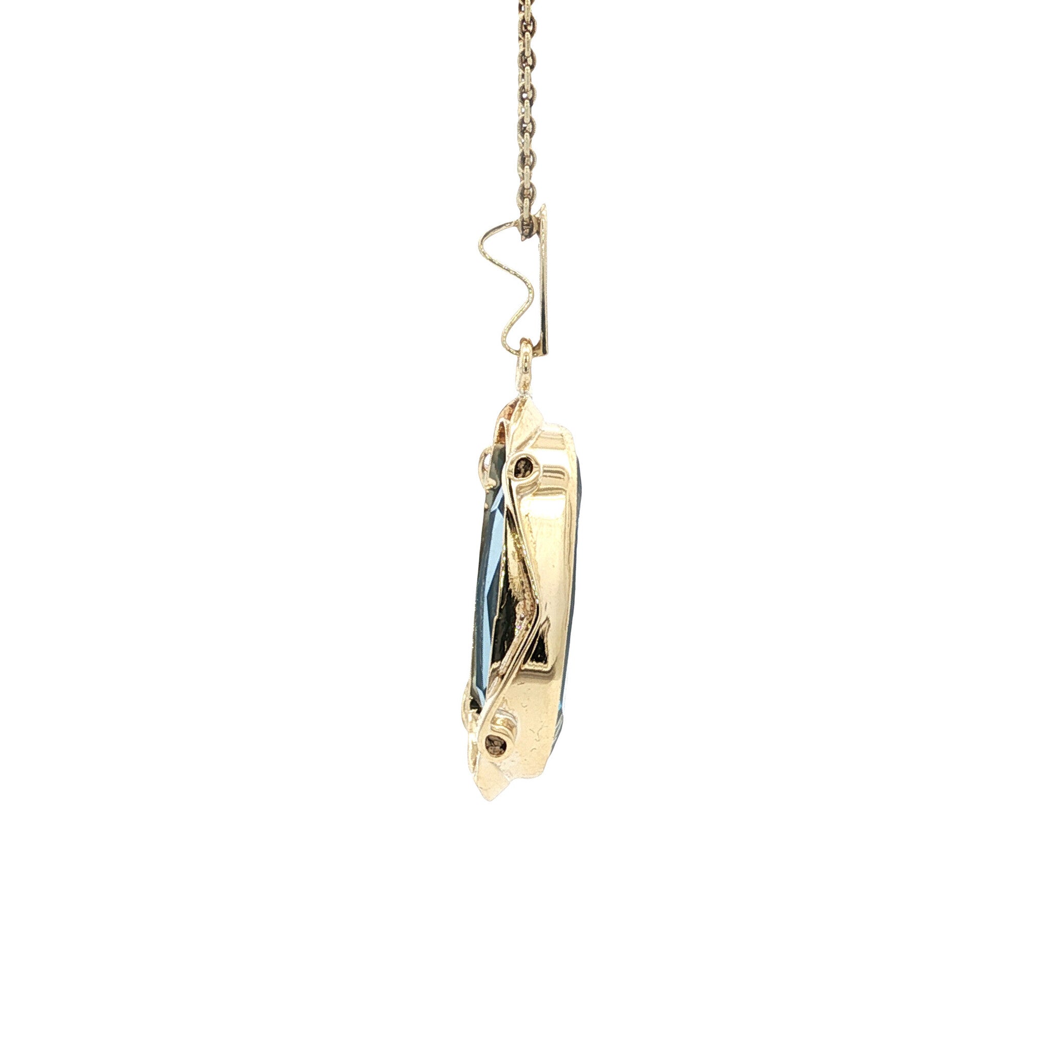 Gouden vintage hanger met spinel 14 kt