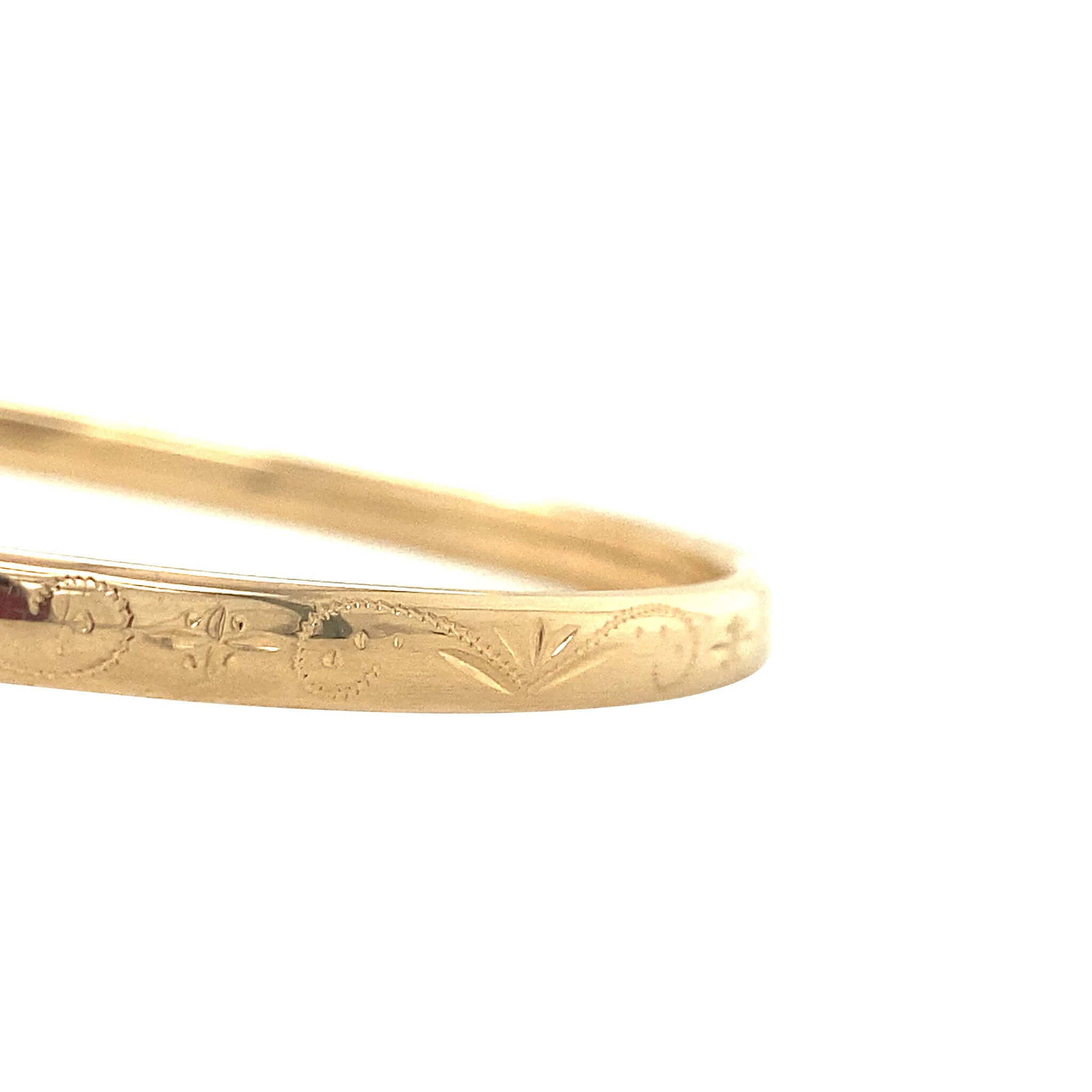 Gouden bangle met gravure 14 krt