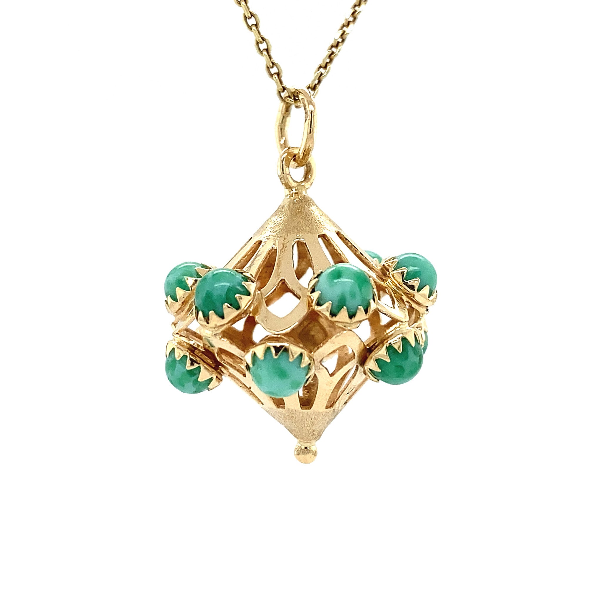 Gouden hanger met jade 14 krt