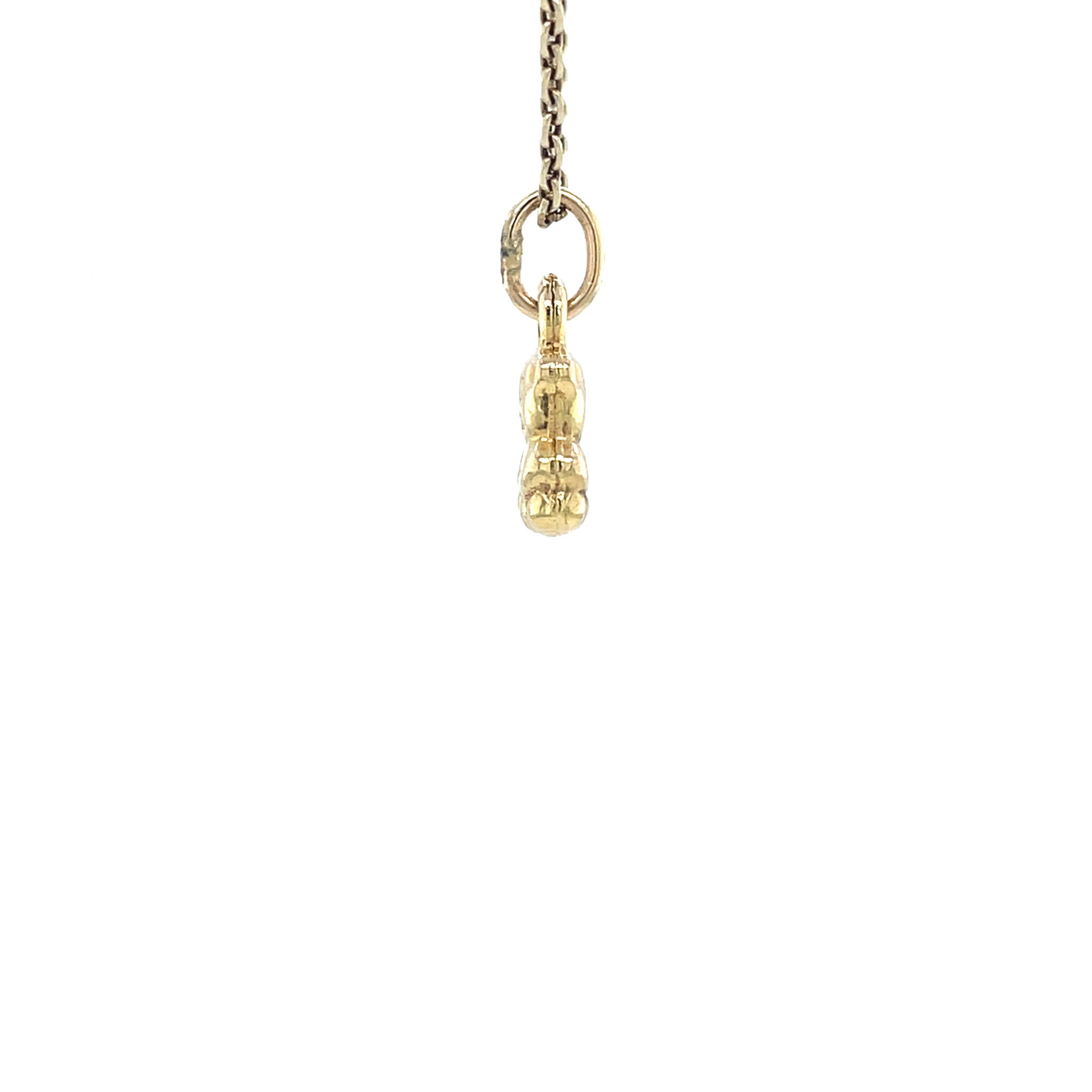 Golden vintage little bear pendant 14 kt