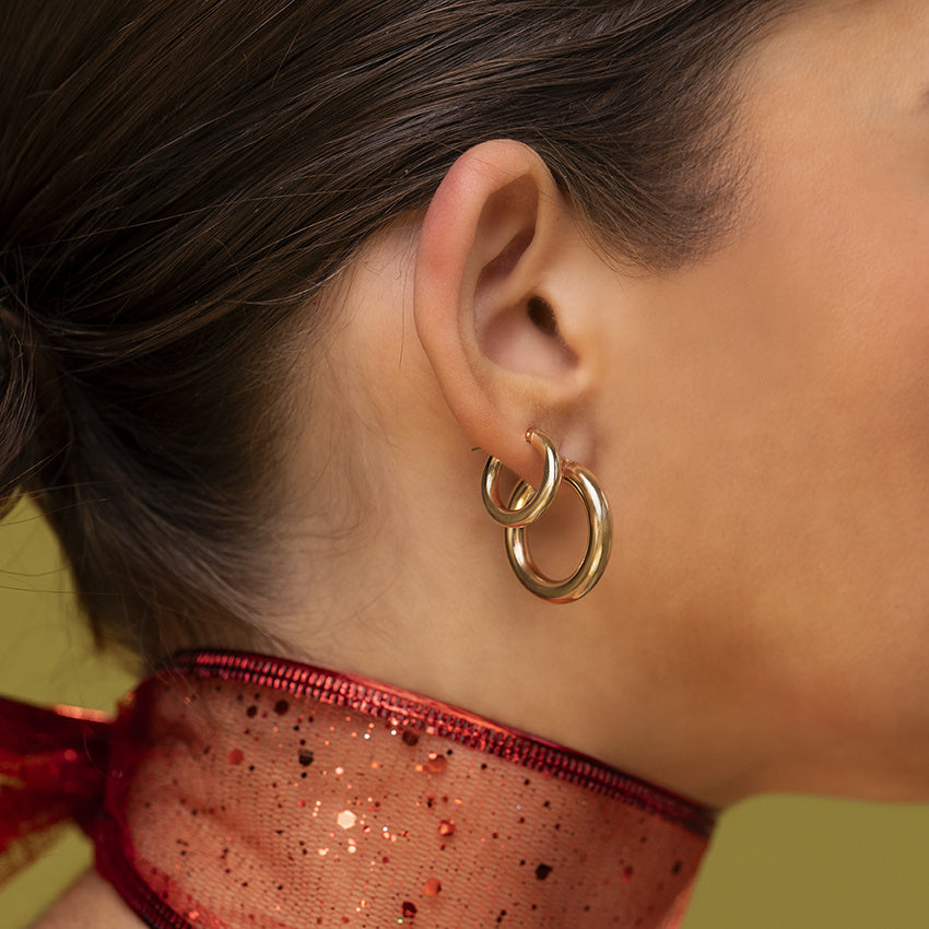 Smooth vintage earrings 9 kt