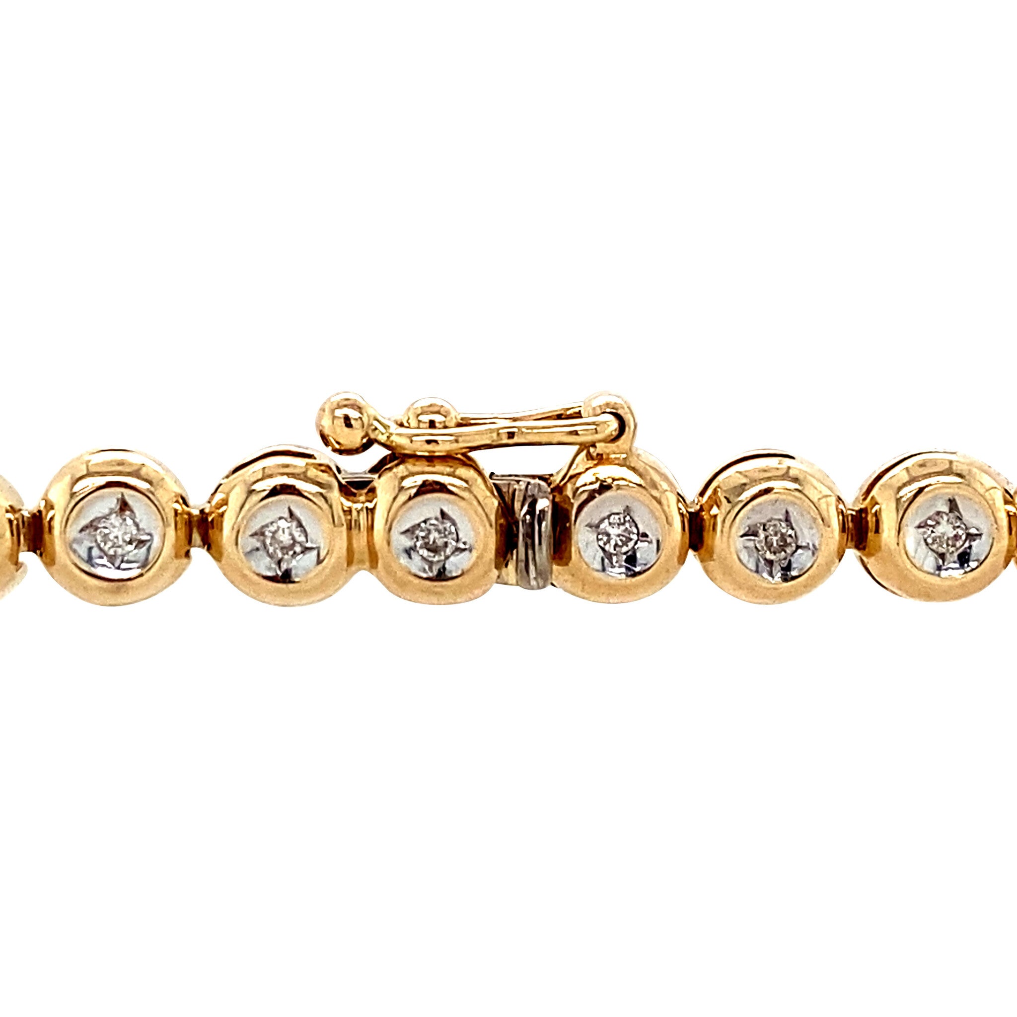 Vintage 14 kt gold tennis bracelet with diamond