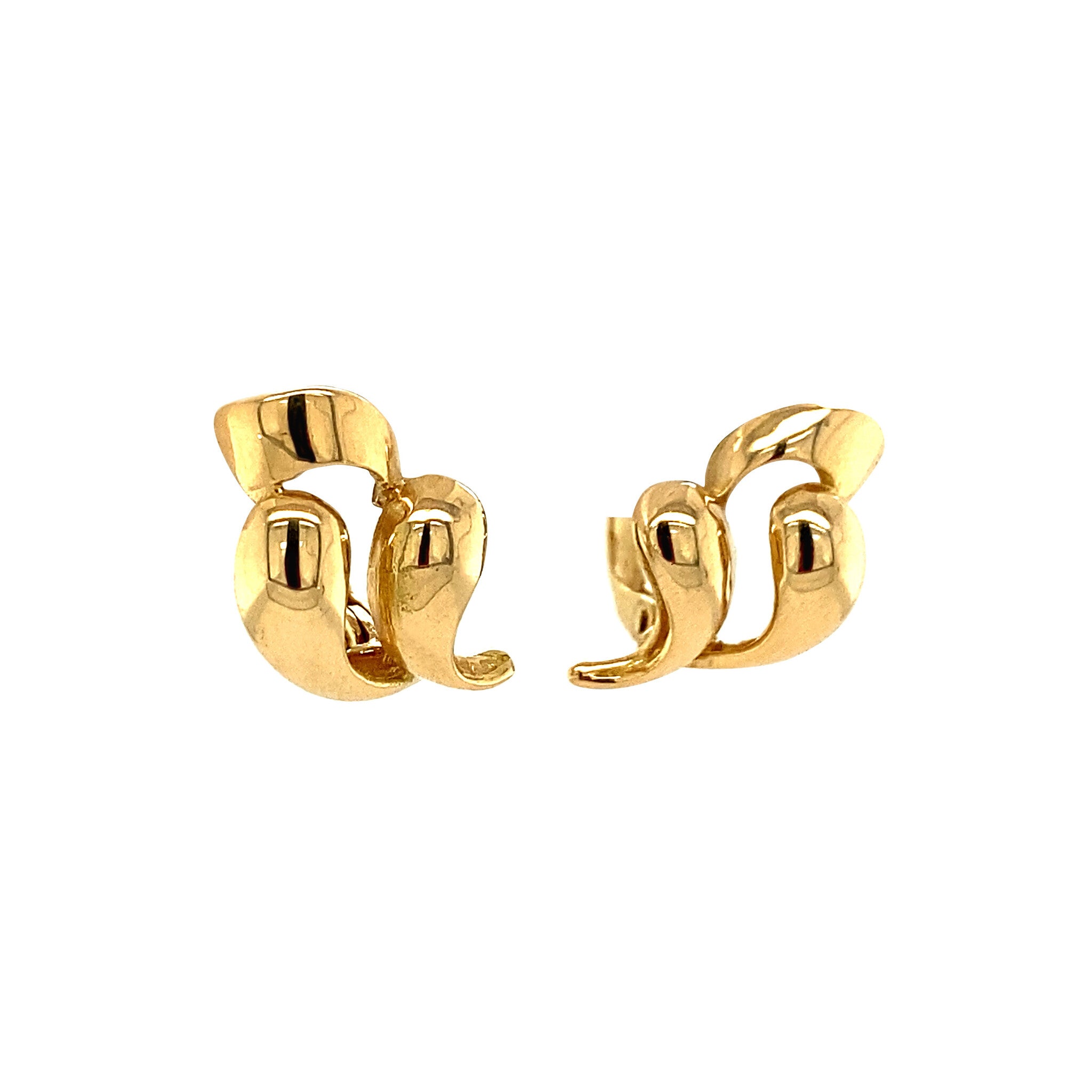 Gouden fantasie oorstekers 14 krt