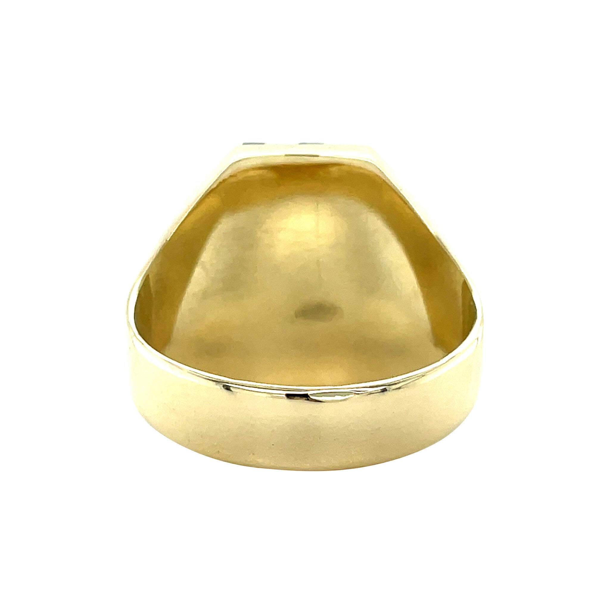 Gold vintage signet ring with onyx and zirconia 14 kt