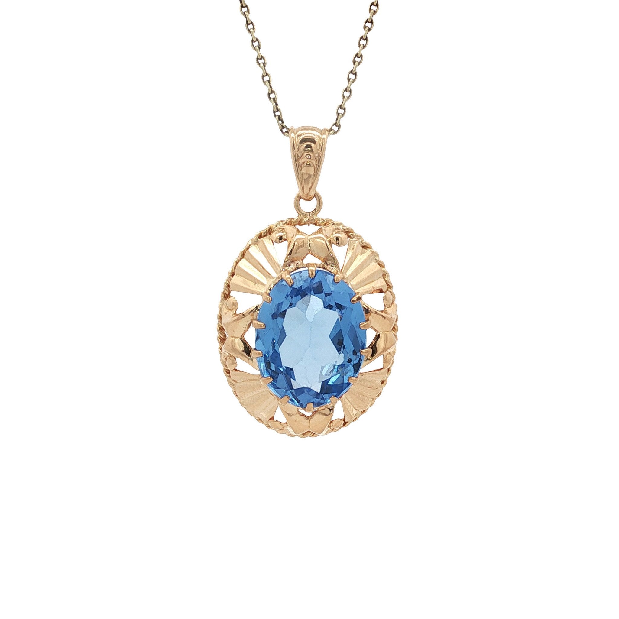 Gouden vintage hanger met spinel 18 kt