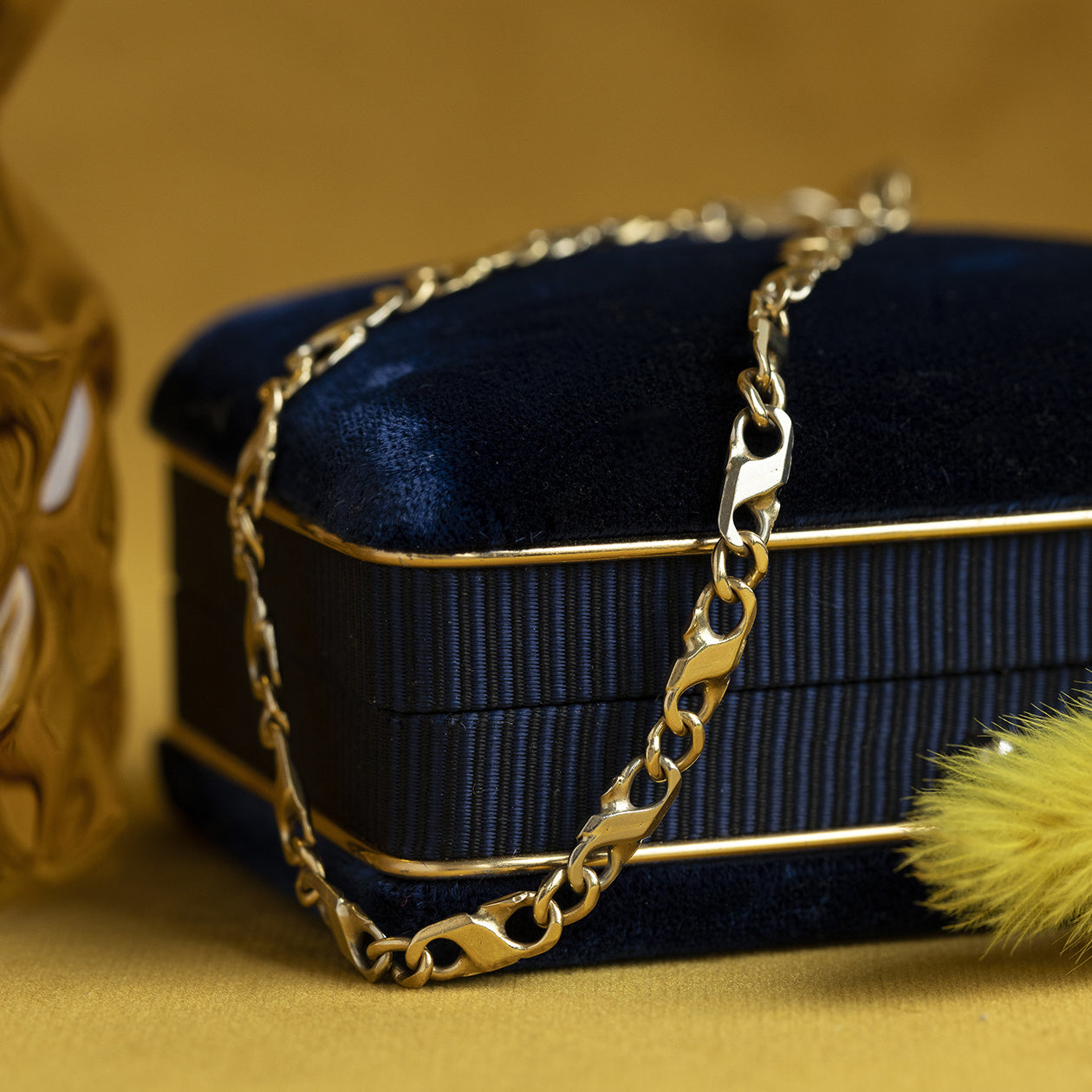 Vintage gouden fantasie armband 14 krt