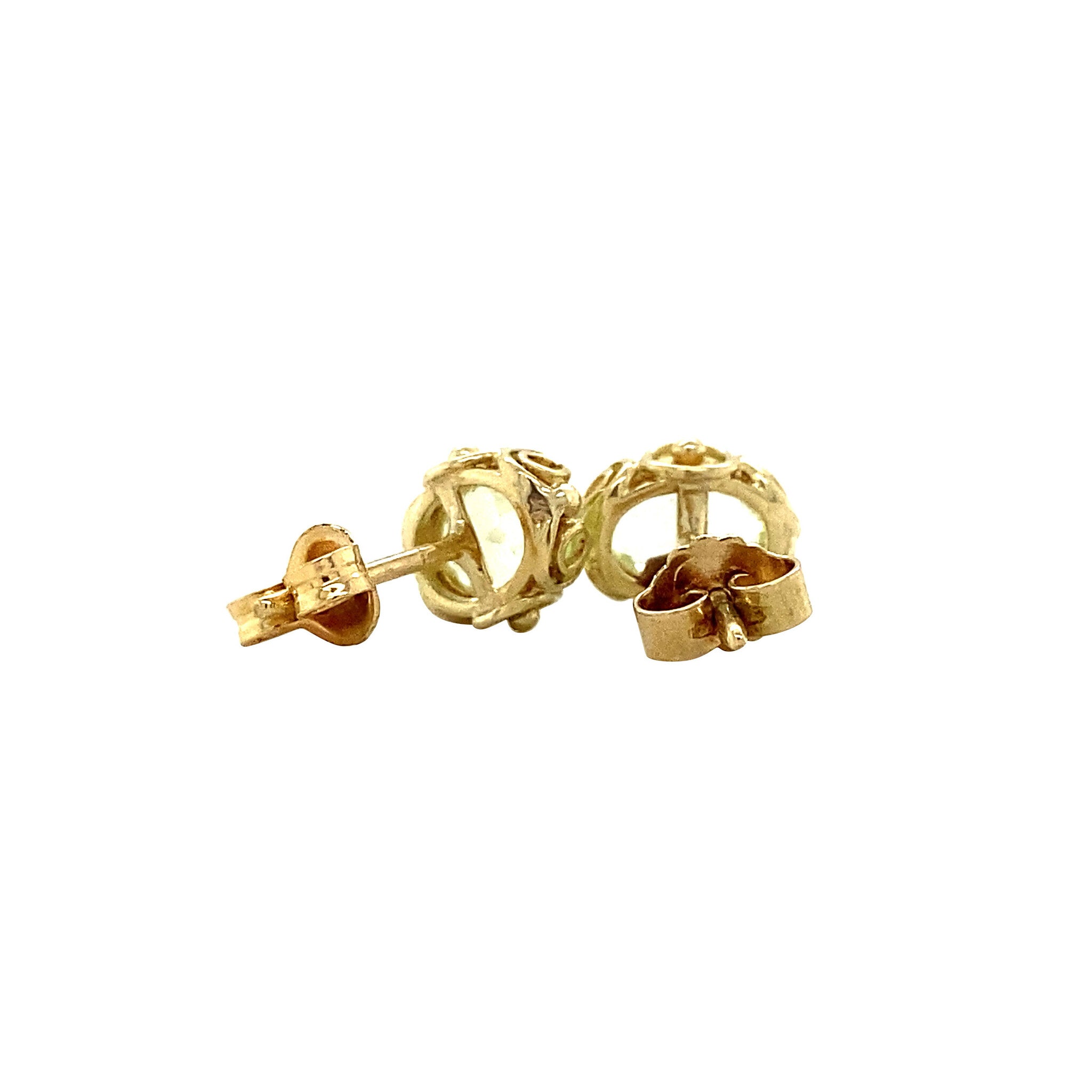 14 kt gold stud earrings with yellow spinel