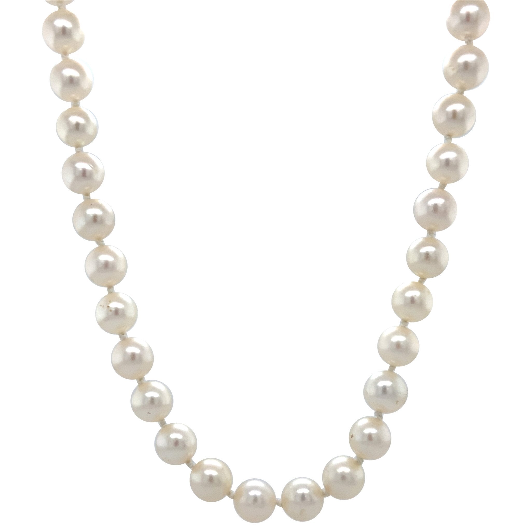 Pearl necklace with 14 kt gold clasp