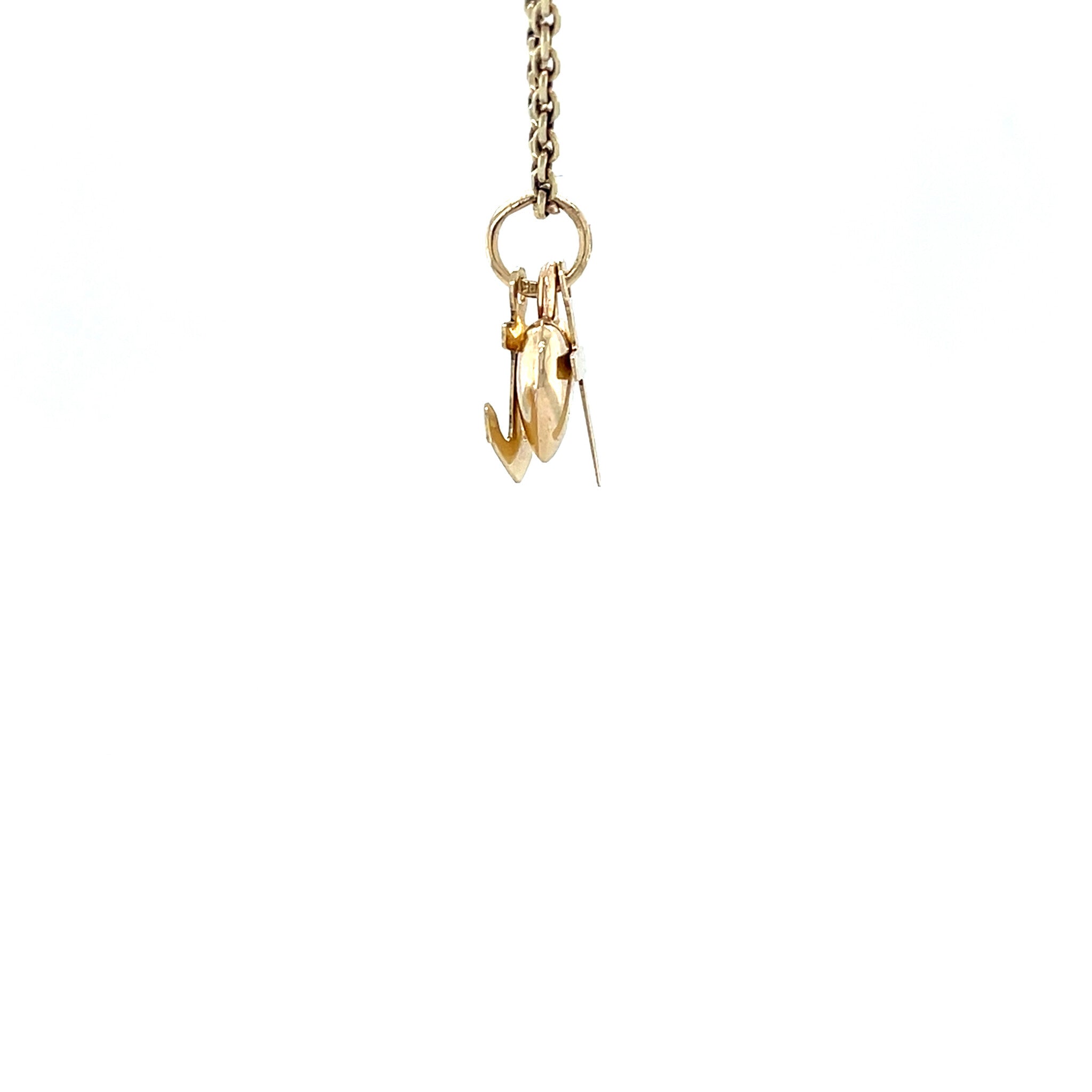 Gouden vintage geloof, hoop en liefde hanger 14 krt