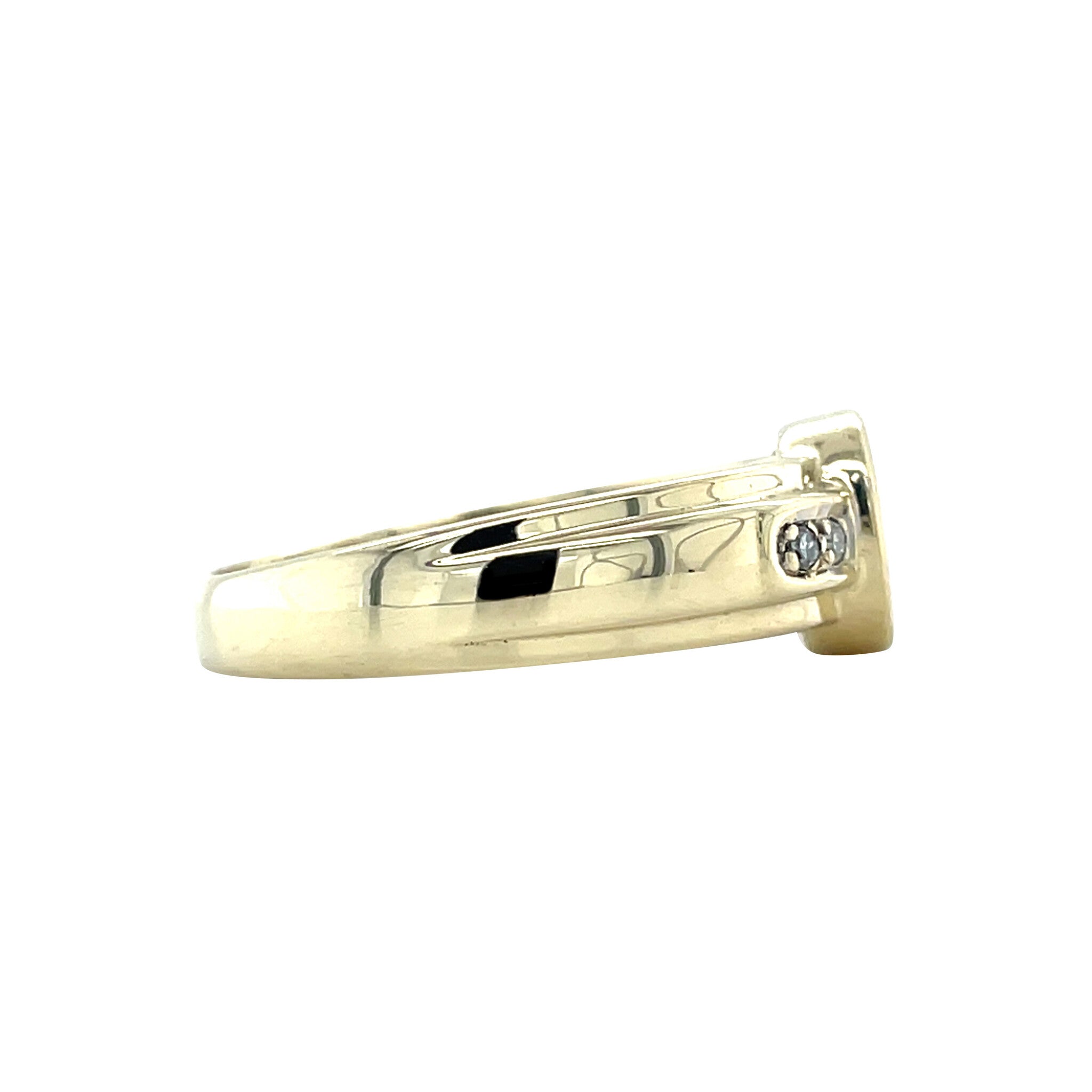 Gold vintage ring with sapphire and diamond 14 kt