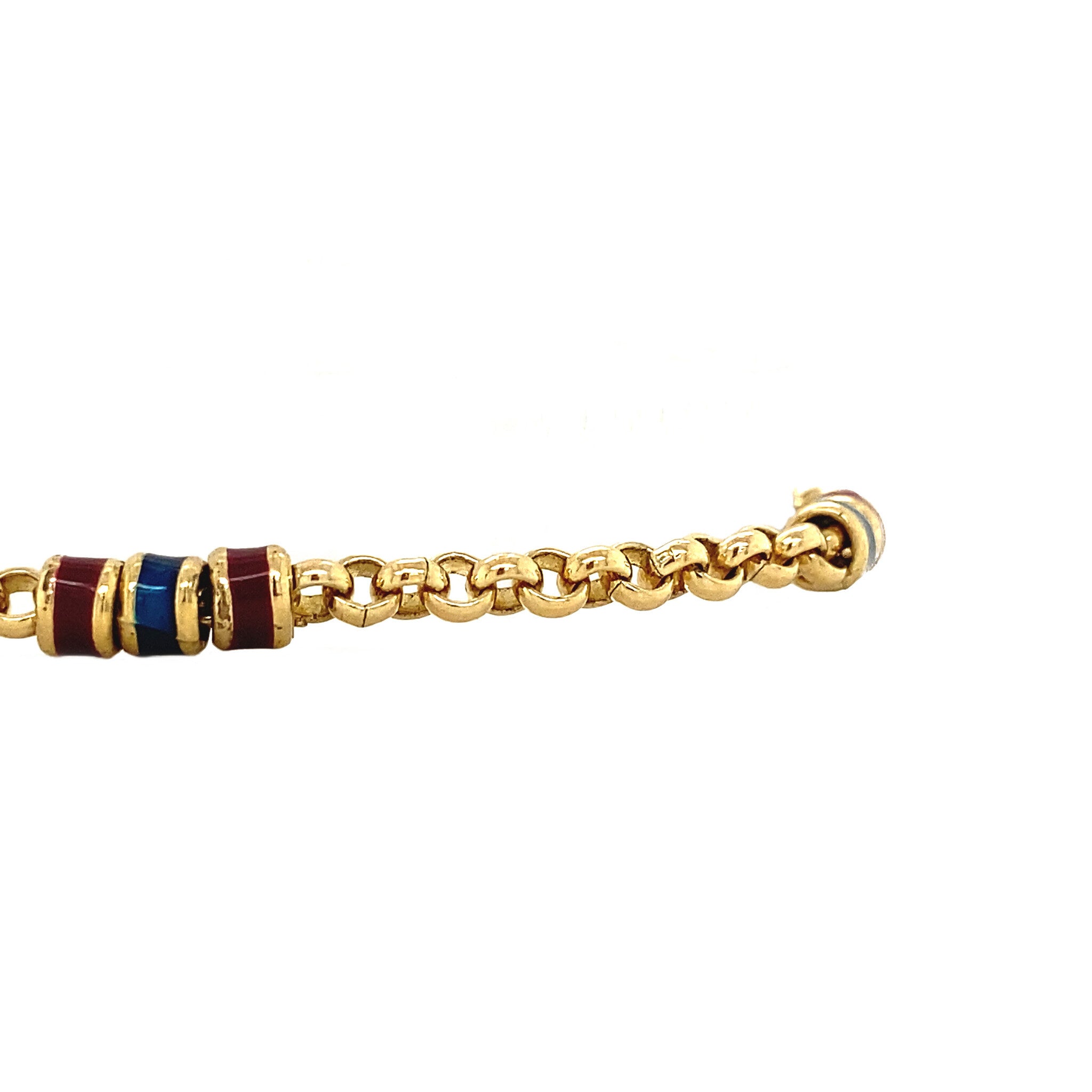Vintage enamel bracelet, 19.5 cm, 9 kt