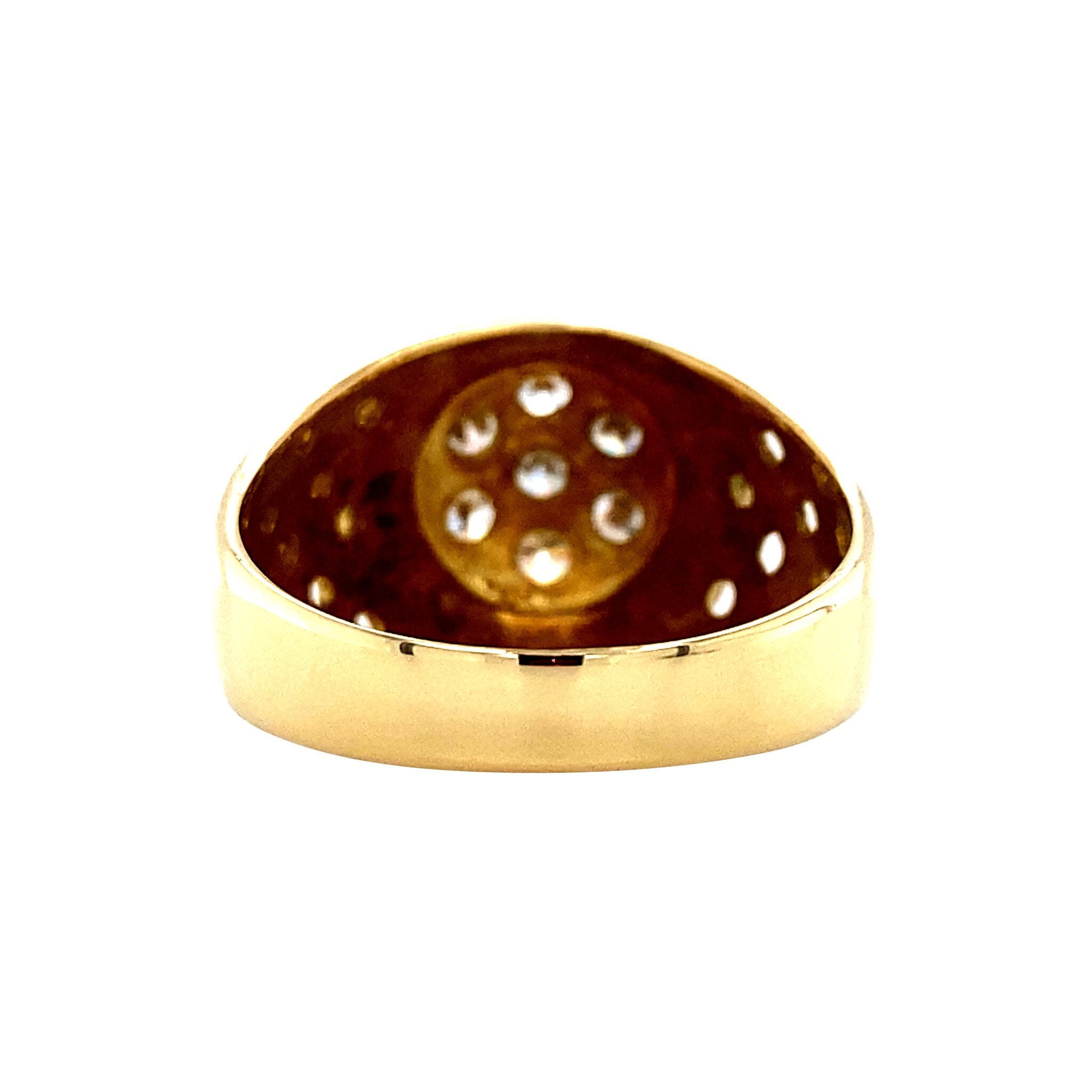 Gouden entourage ring met diamant 14 krt