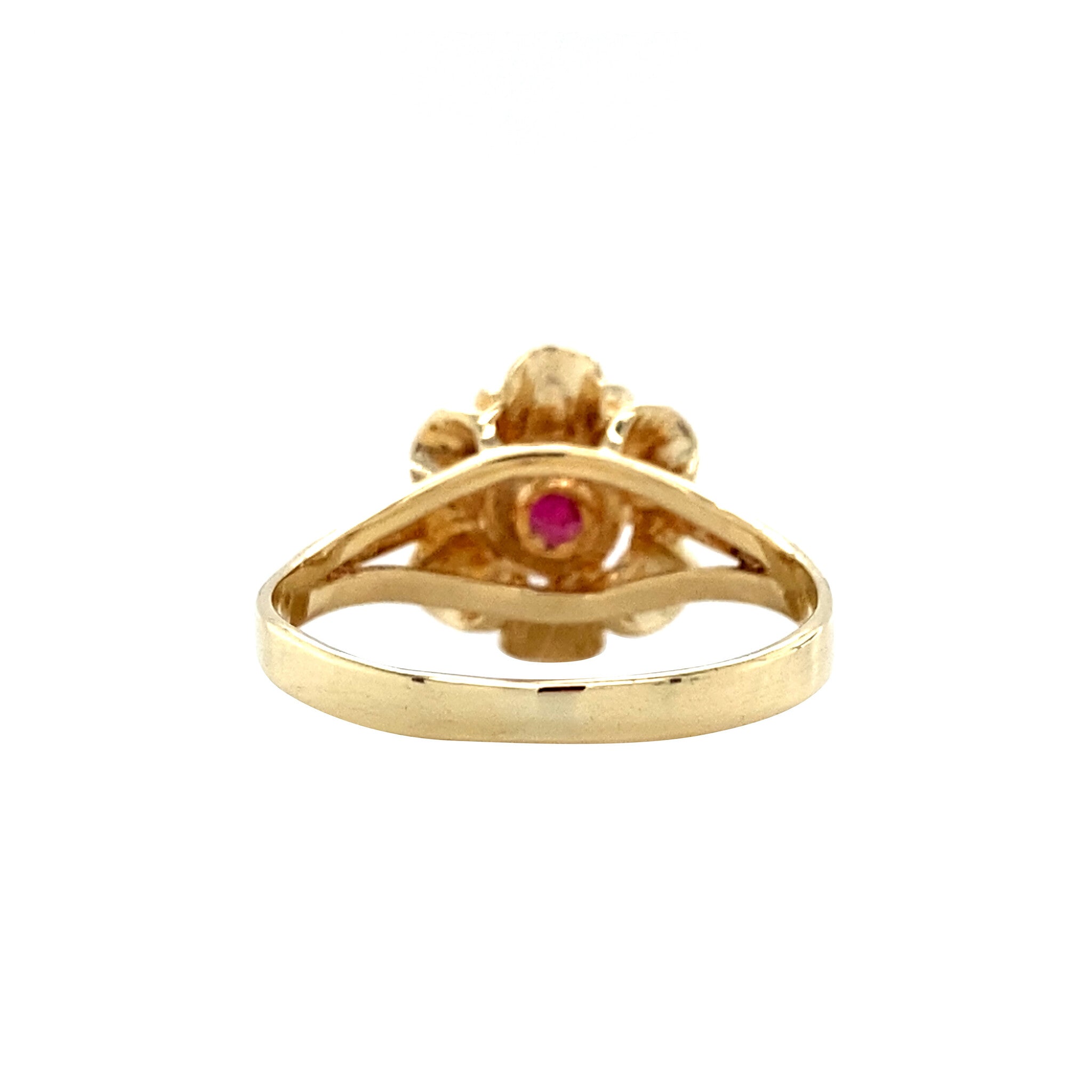 14 kt vintage gold ring with ruby