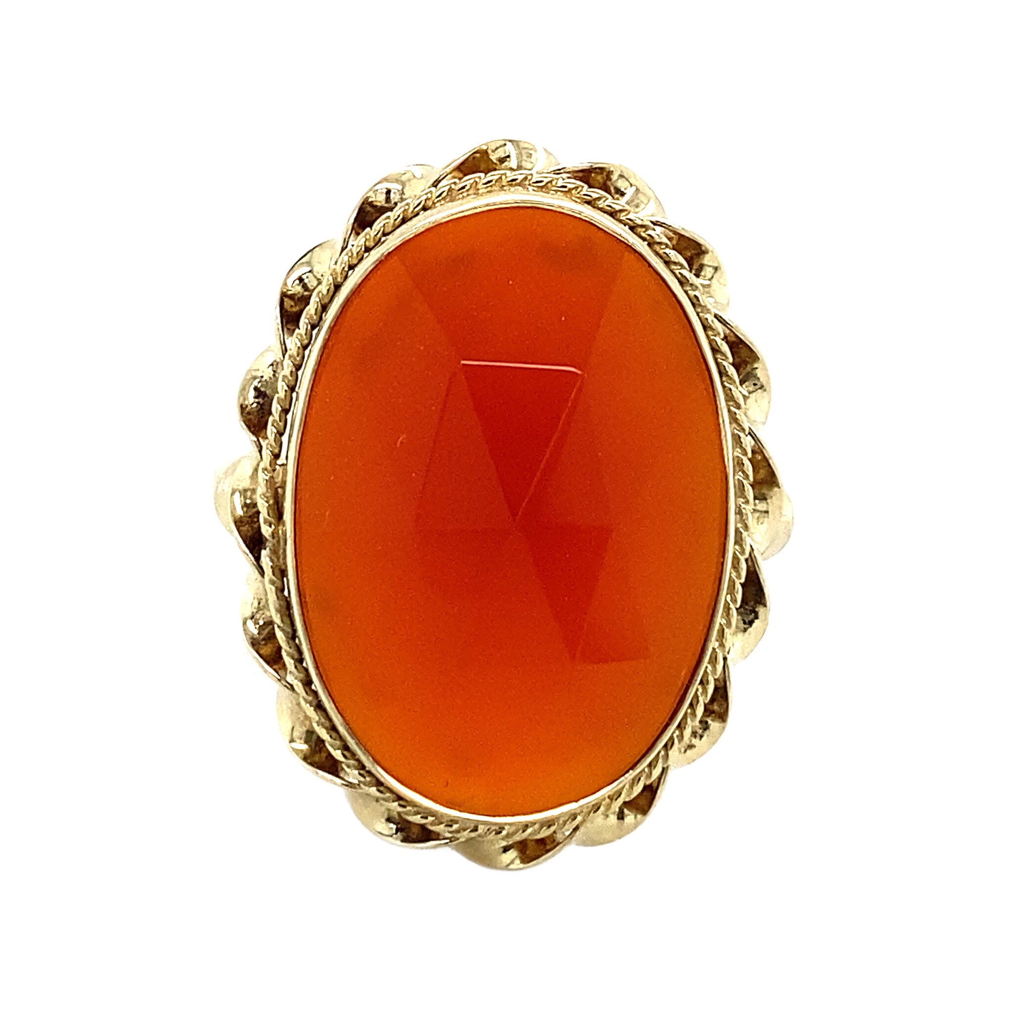 Gouden ring met carneool 14 krt