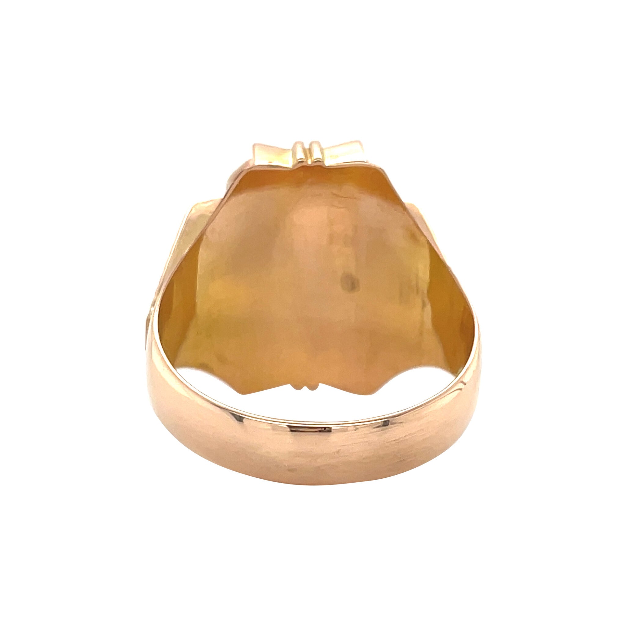 Gold vintage ring with hematite 18 kt