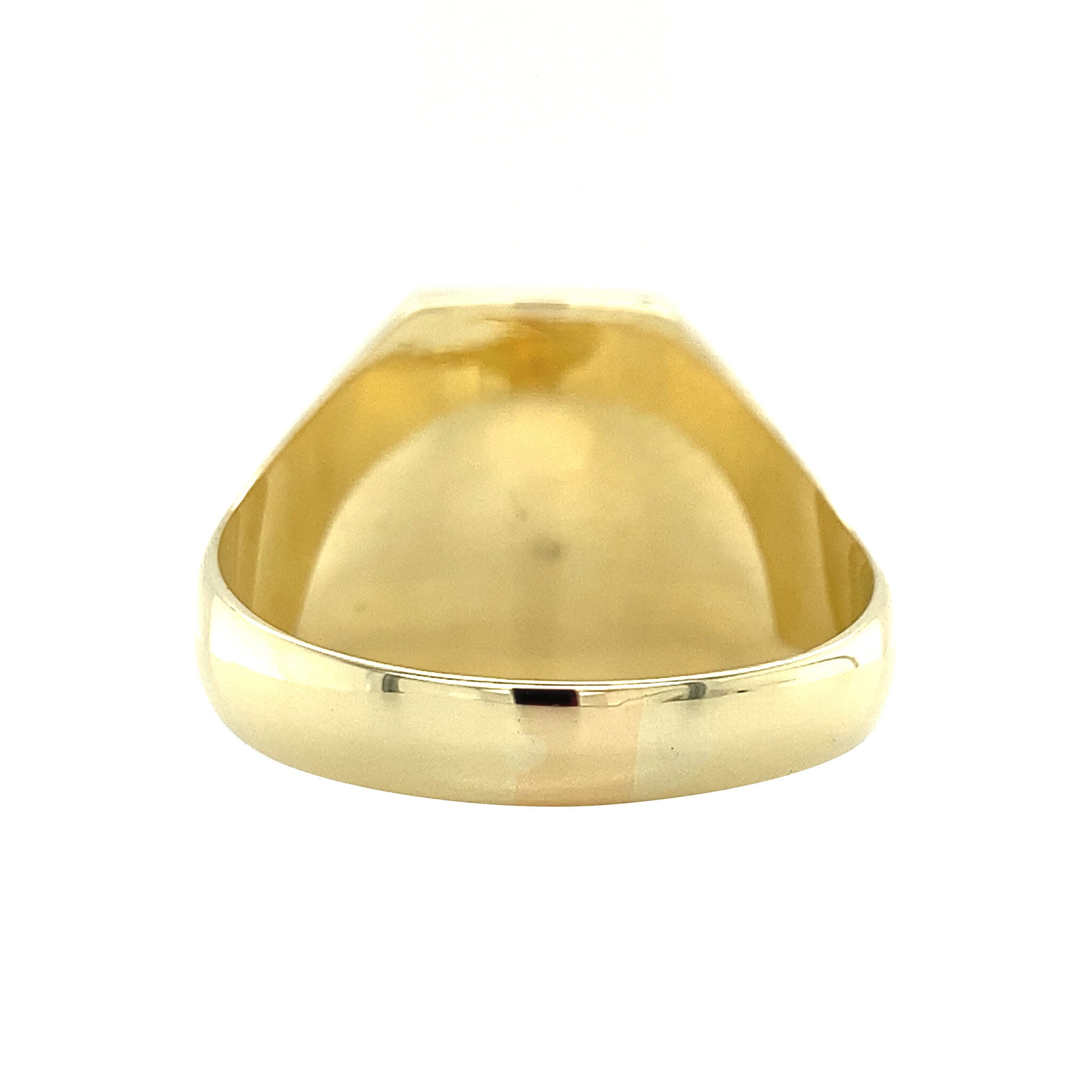 Gold signet ring with onyx and diamond, 14 kt