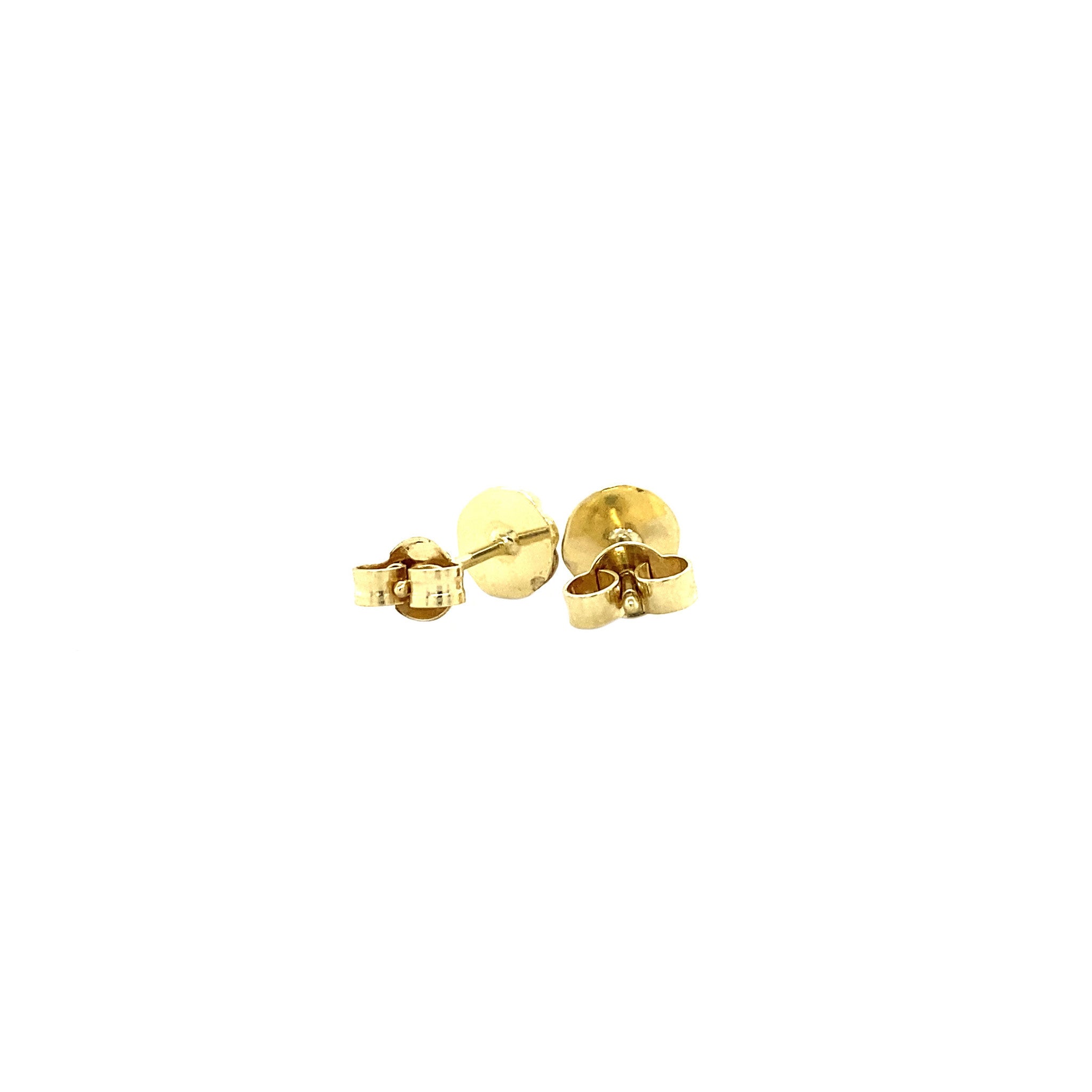Gouden oorstekers met bloedkoraal 14 krt