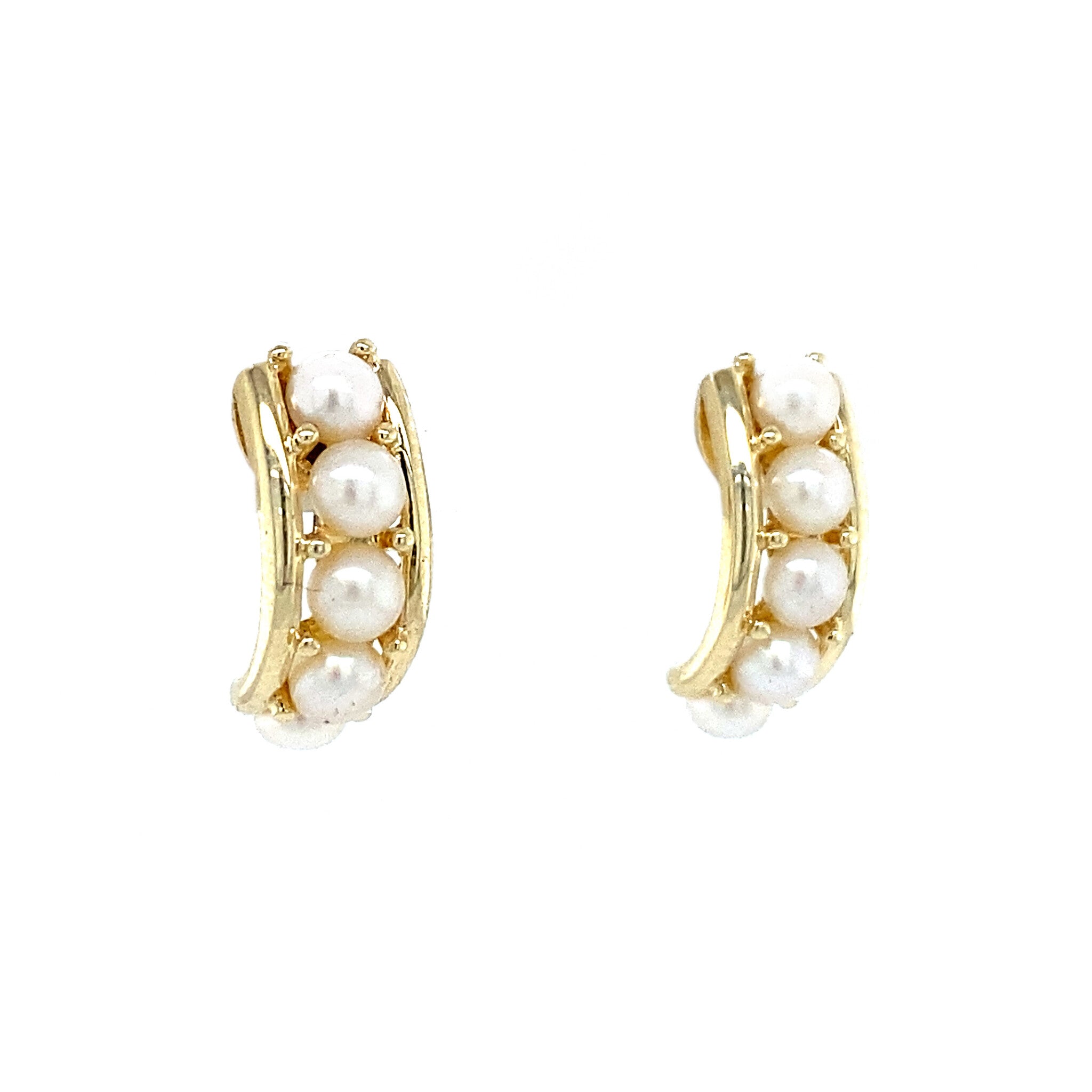 14 kt gold pearl stud earrings