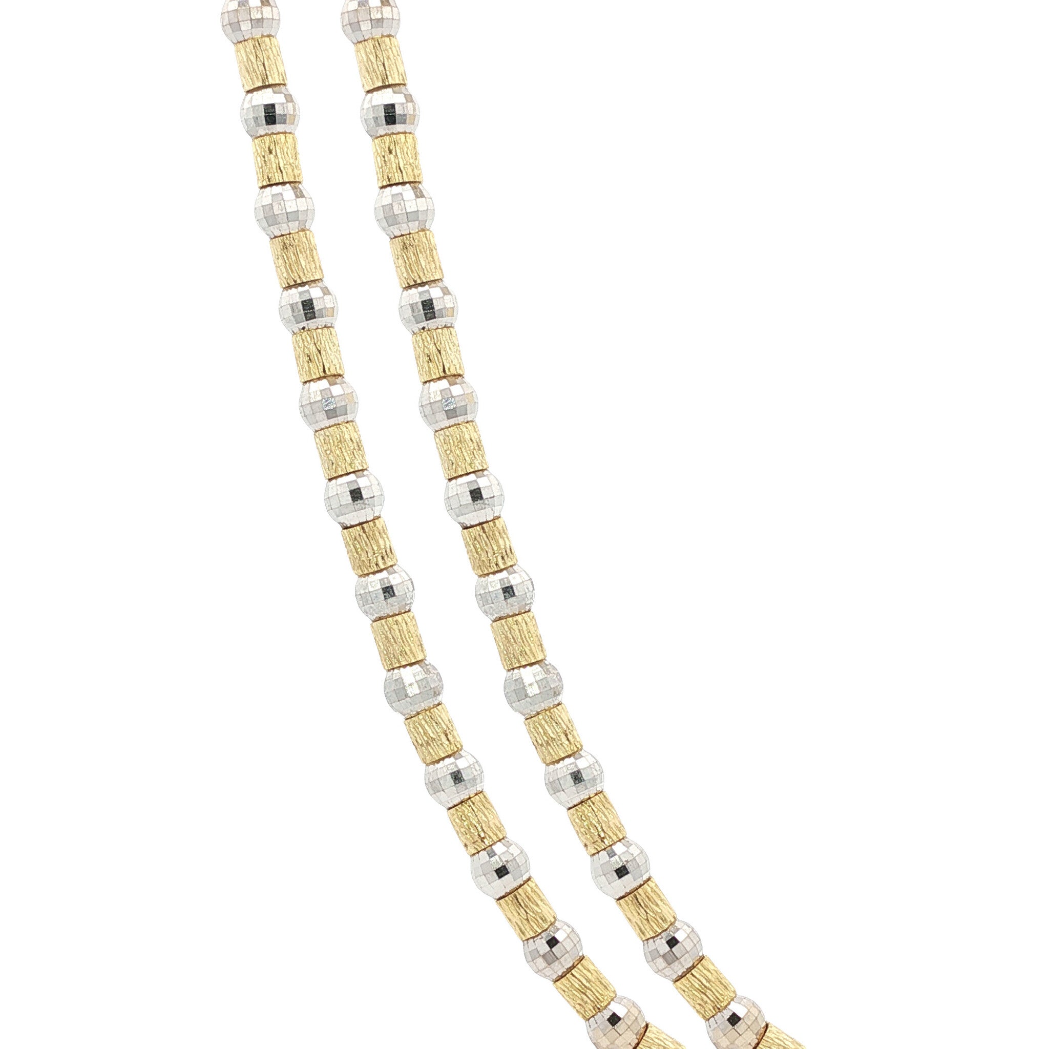 Bicolour gold fantasy necklace 14 kt