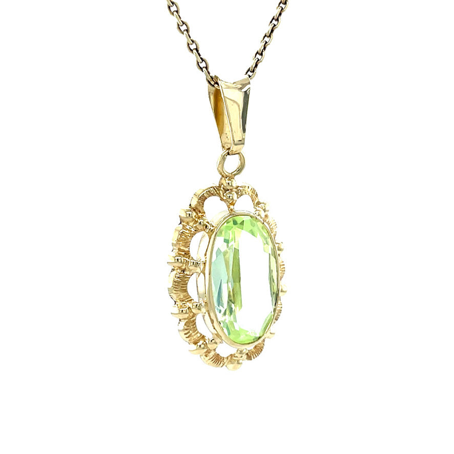 Vintage gold pendant with spinel, 14 kt