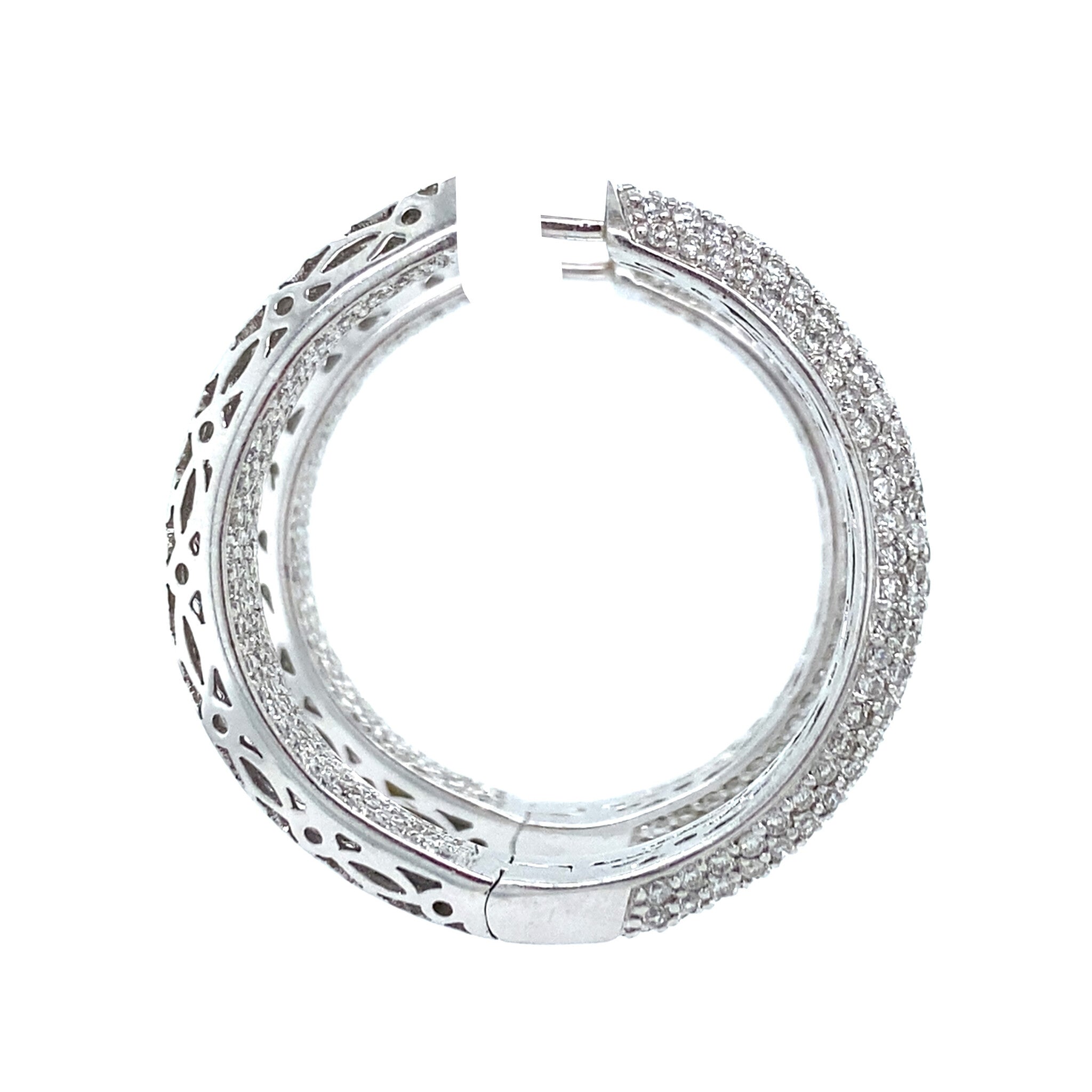 White gold vintage earrings with diamond 14 kt