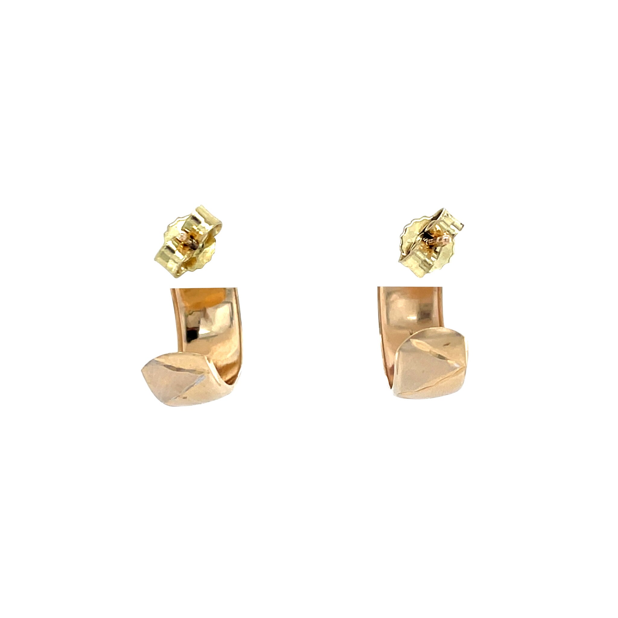Gouden vintage fantasie oorstekers 14 krt