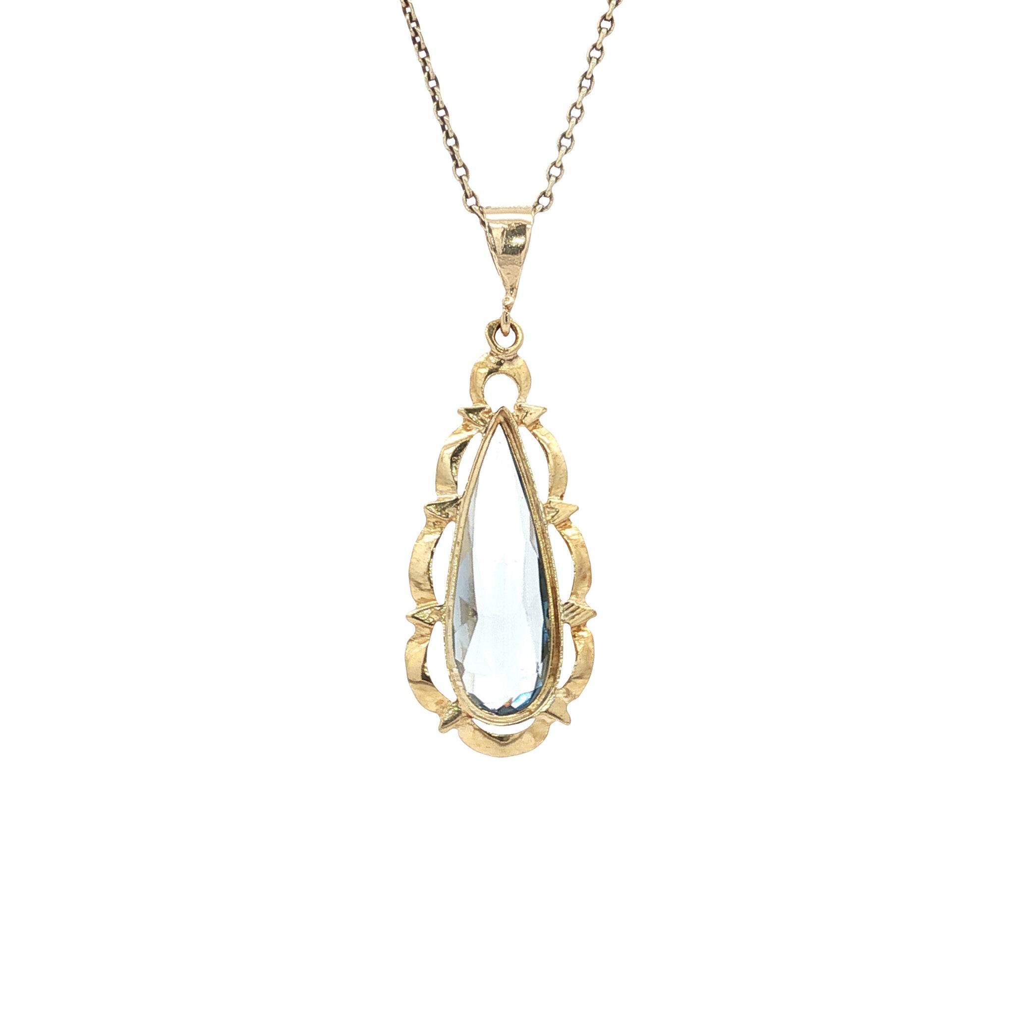 Gold vintage pendant with spinel 14 kt
