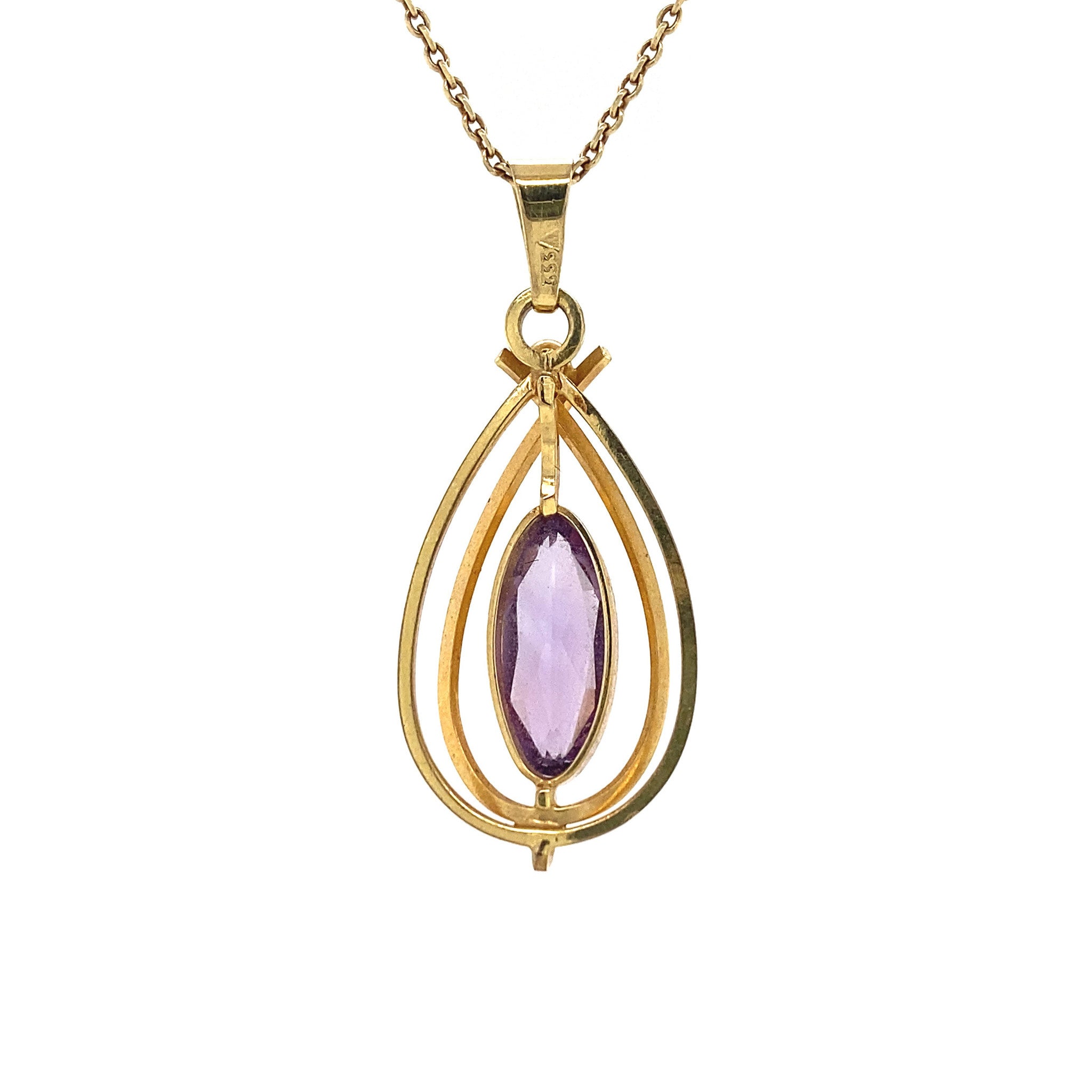 Pendant with amethyst, 8 kt