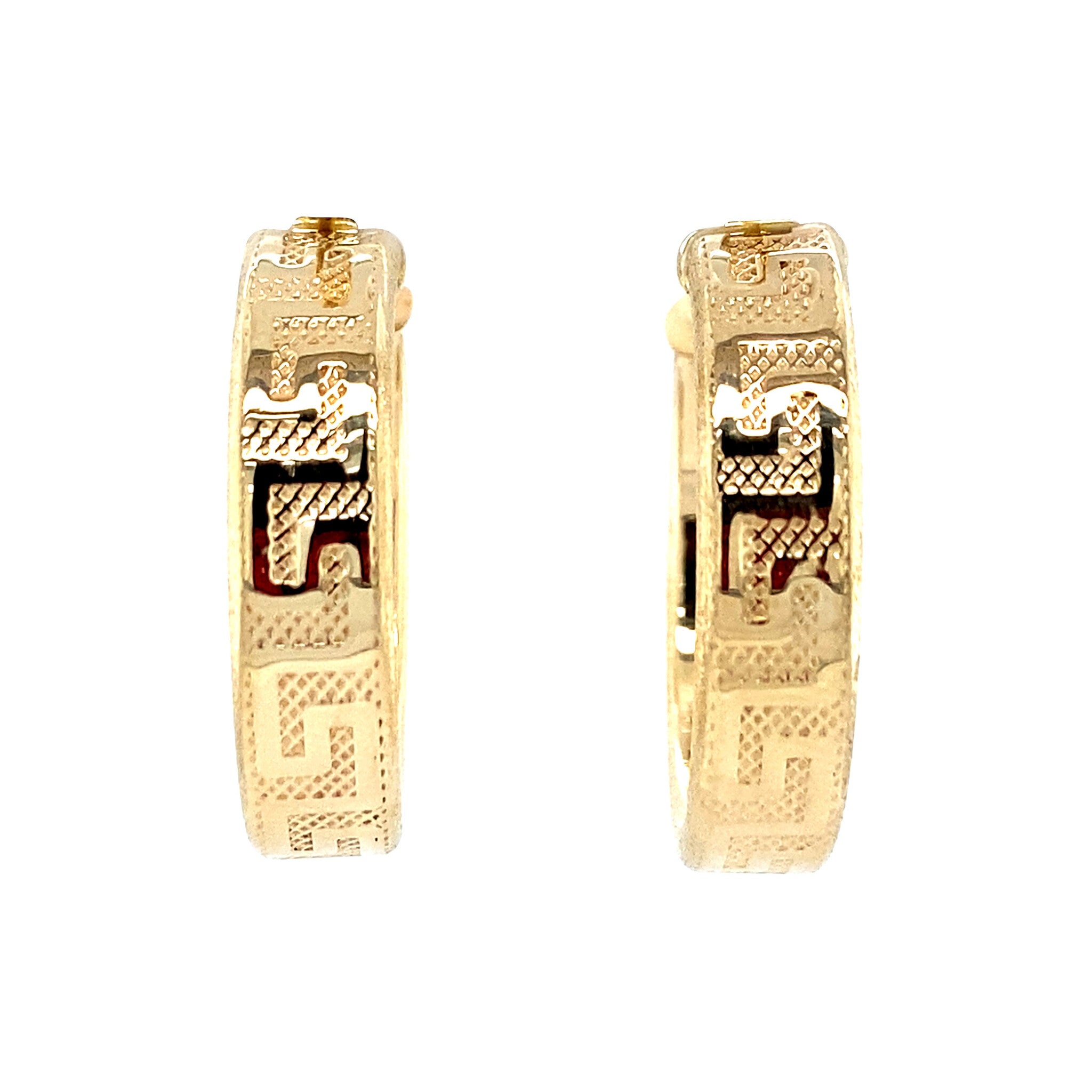 14 kt gold meander earrings