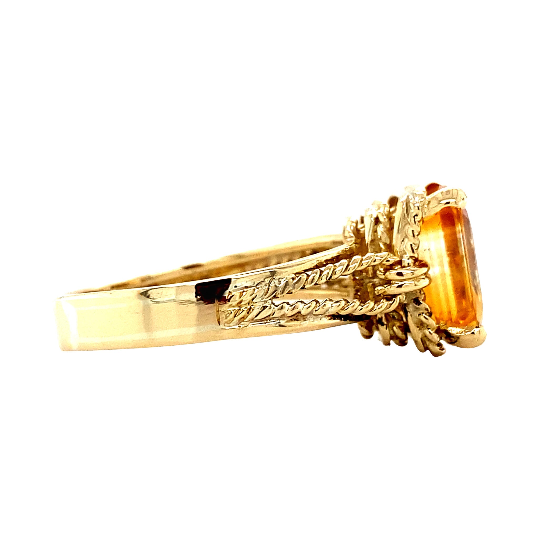 Gouden ring met citrien 14 krt