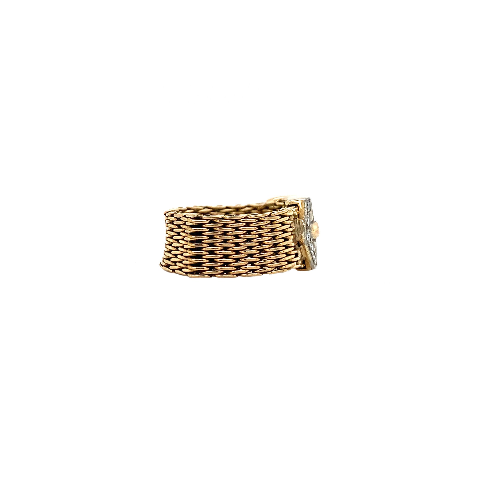 Gouden riem ring met diamant 18 krt