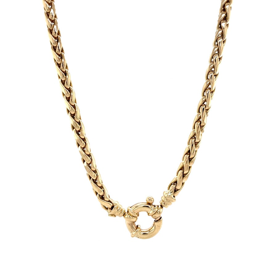 Golden vintage foxtail necklace 14 kt