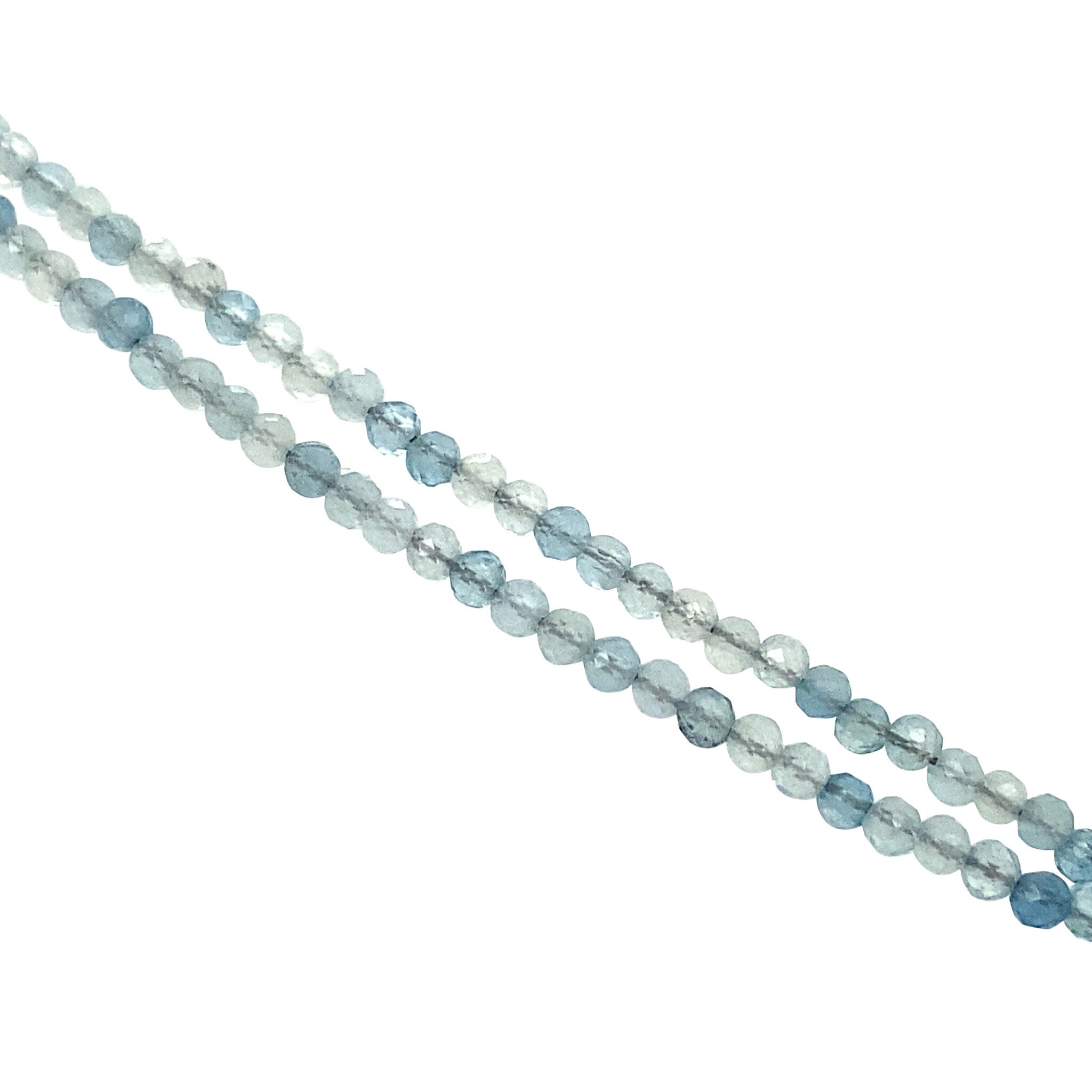 Aquamarine necklace with pearl and gold clasp 40 cm 14 krt