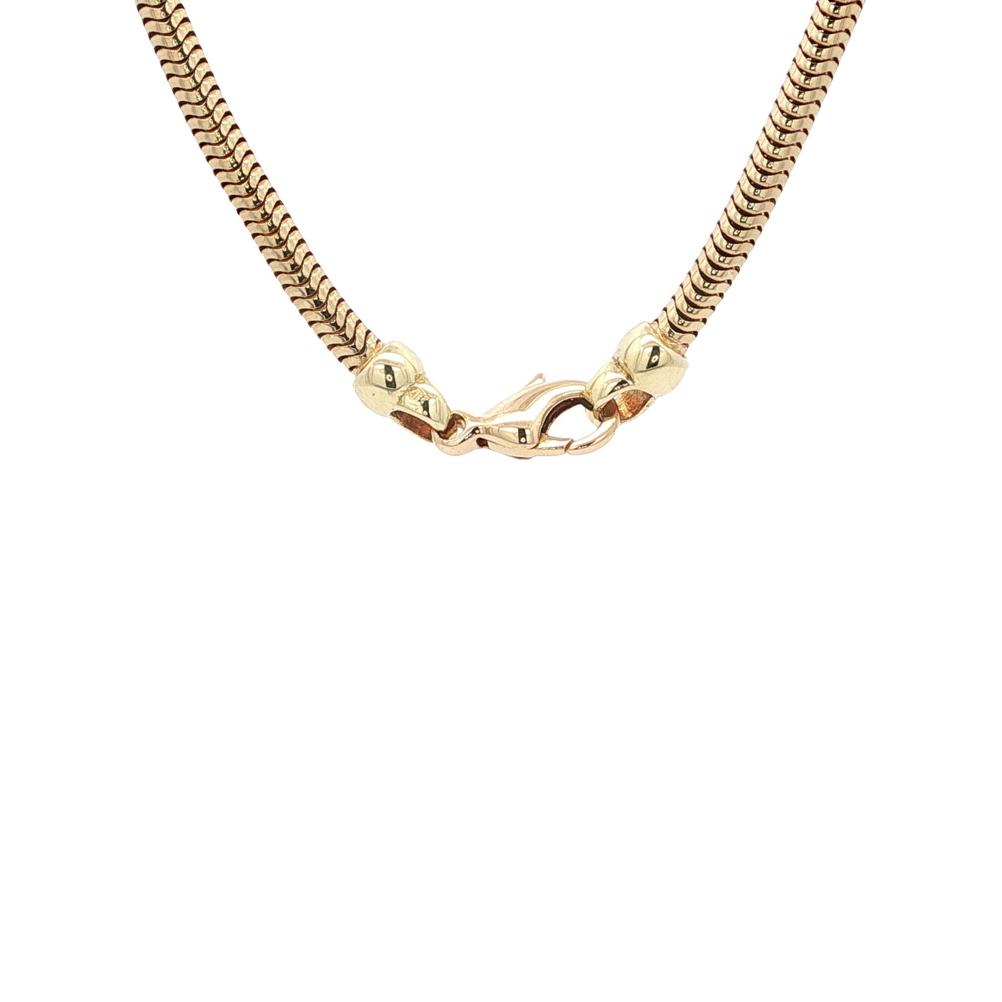 Gold vintage snake necklace 14 kt