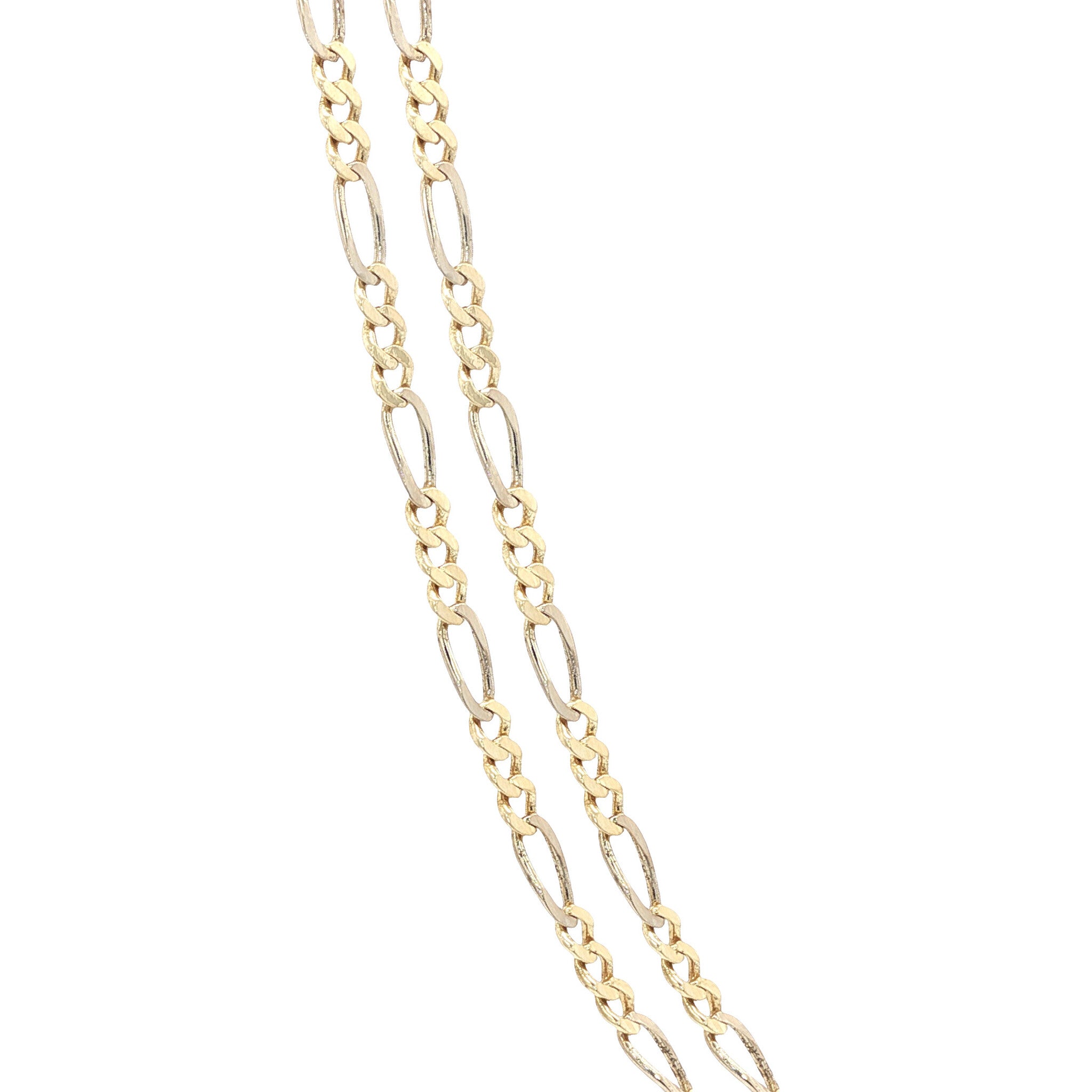 Bicolour gouden vintage figaro collier 14 kt