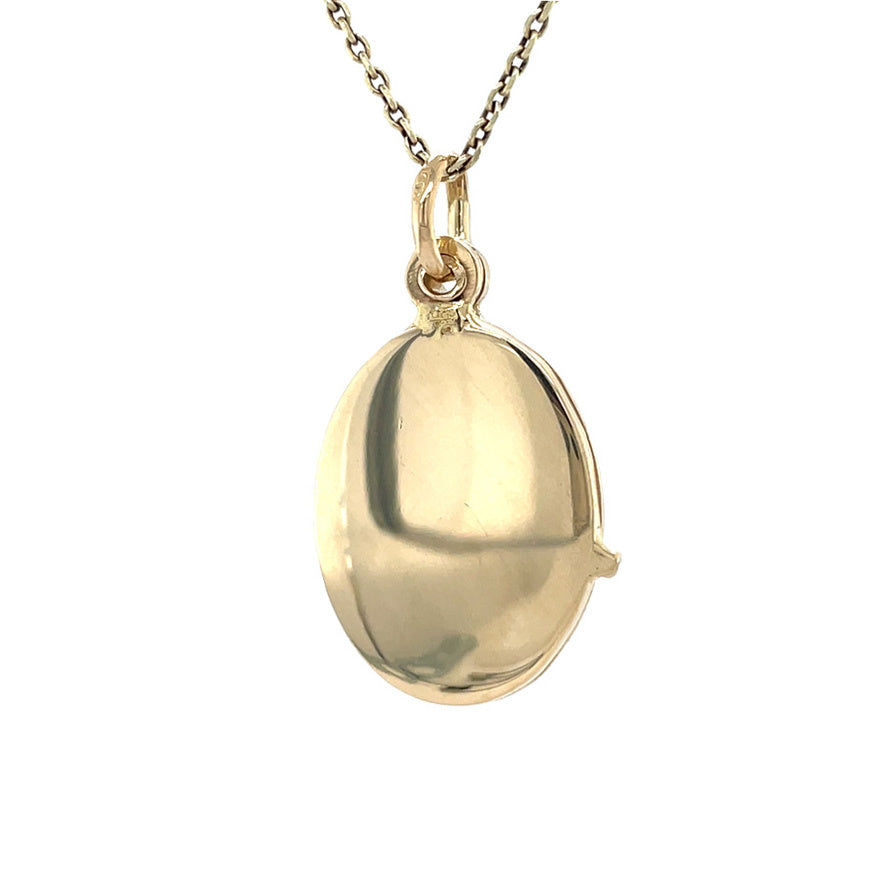 Vintage gold locket with engraving, 14 kt