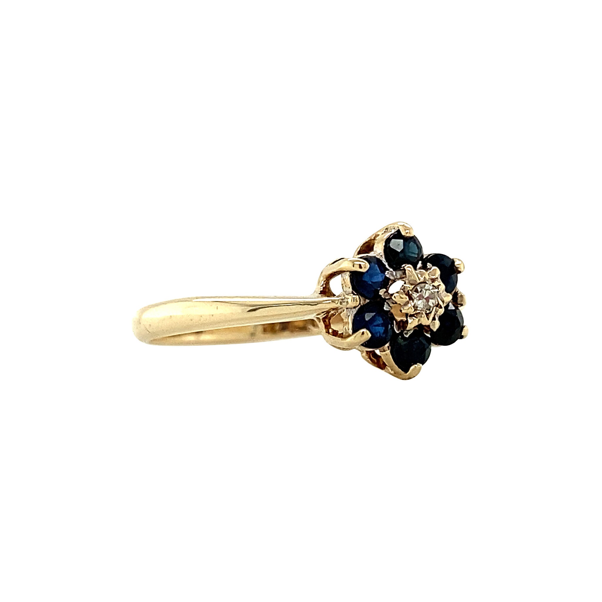 Entourage ring with sapphire and diamond 9 krt
