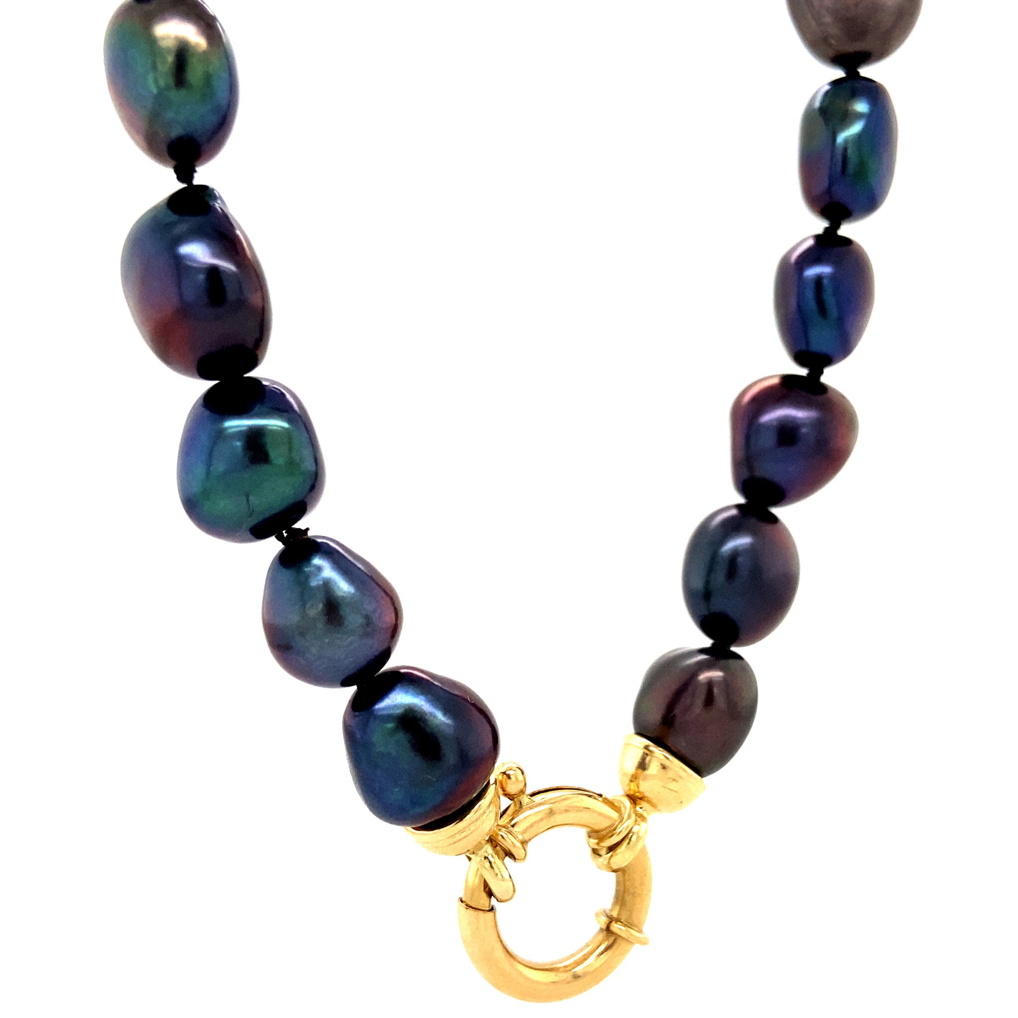 Parel collier met gouden sluiting 14 krt