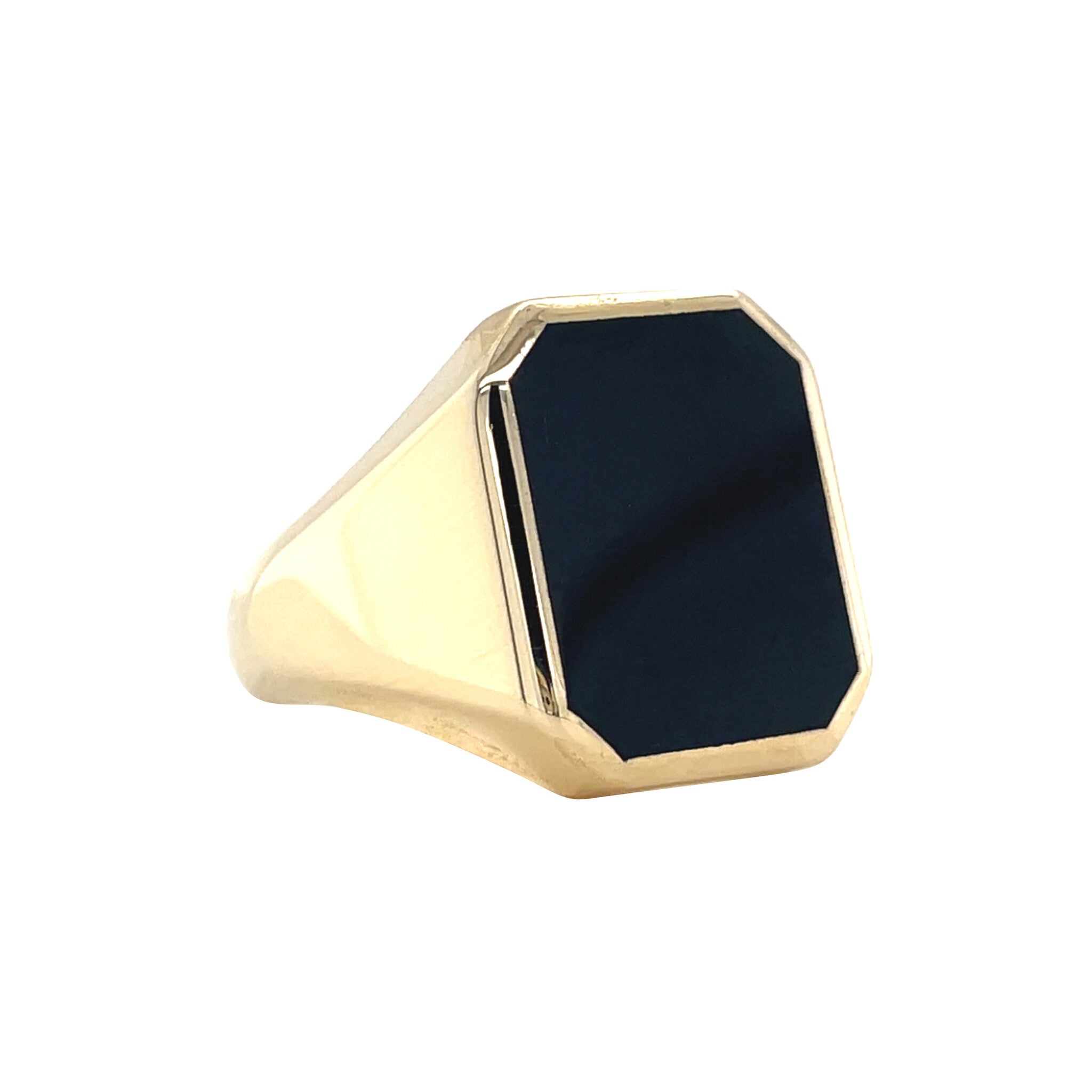 Gouden vintage zegelring met onyx 14 kt