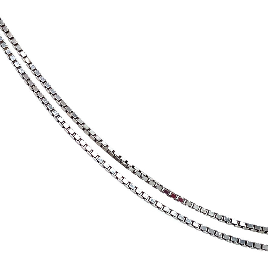 Witgouden vintage collier met diamant 14 kt